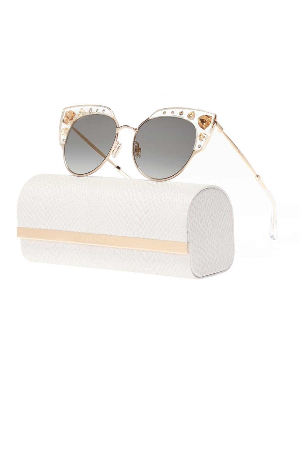 Jimmy Choo 'audrey' Sunglasses With Swarovski Crystals | Lyst