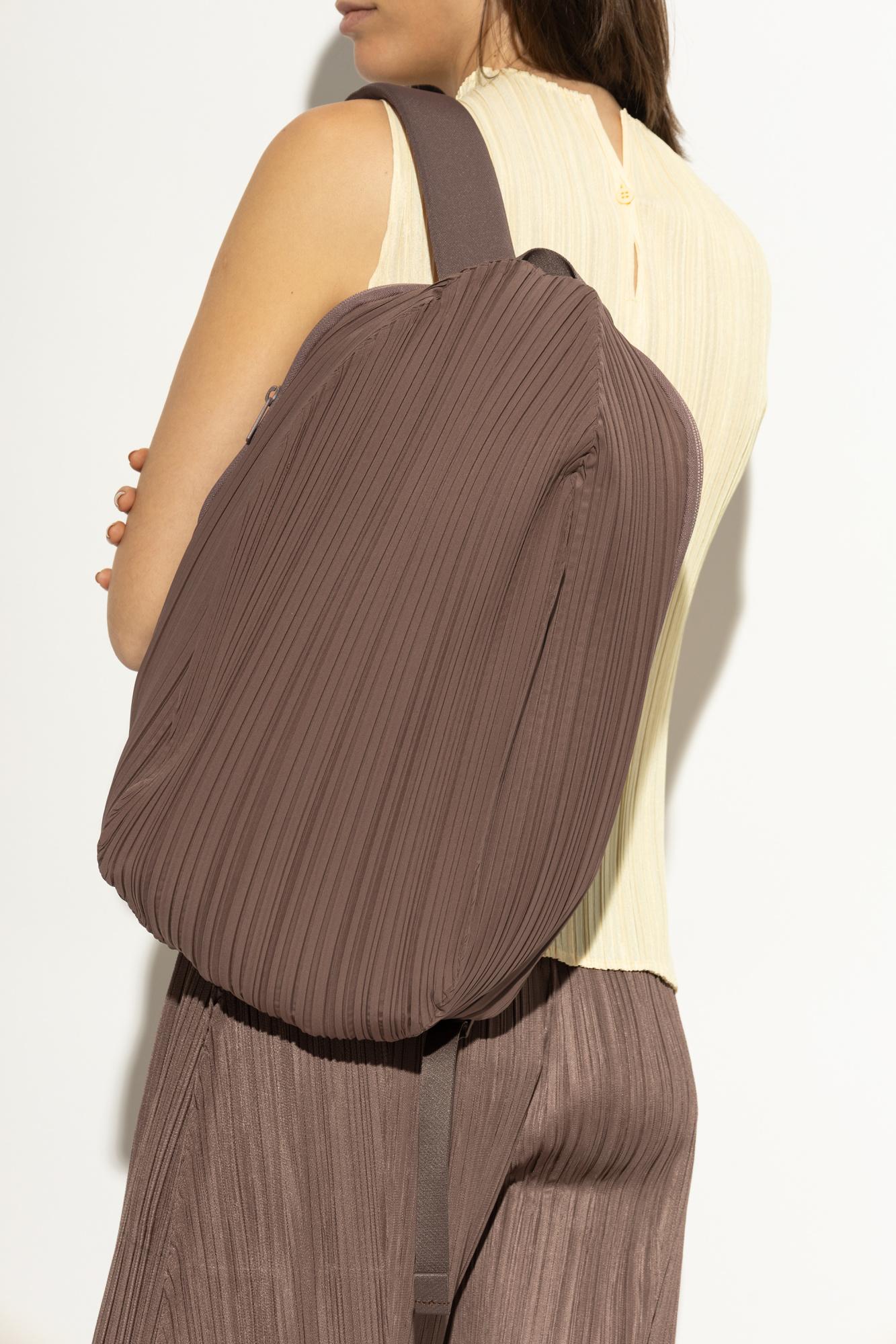 Pleats Please Issey Miyake Pleated Backpack in Brown | Lyst