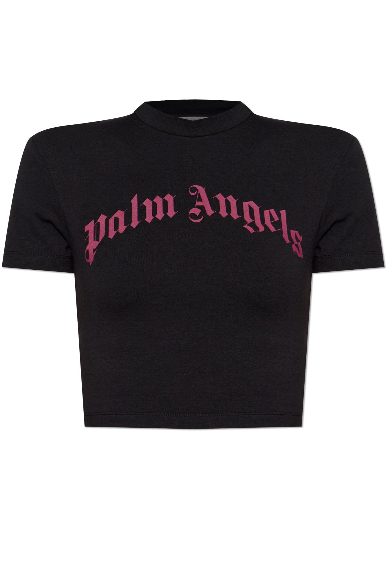 【関税＆送料込み】Palm Angels T-Shirts & Tank Tops Palm Angels Neck logo T-shirt black