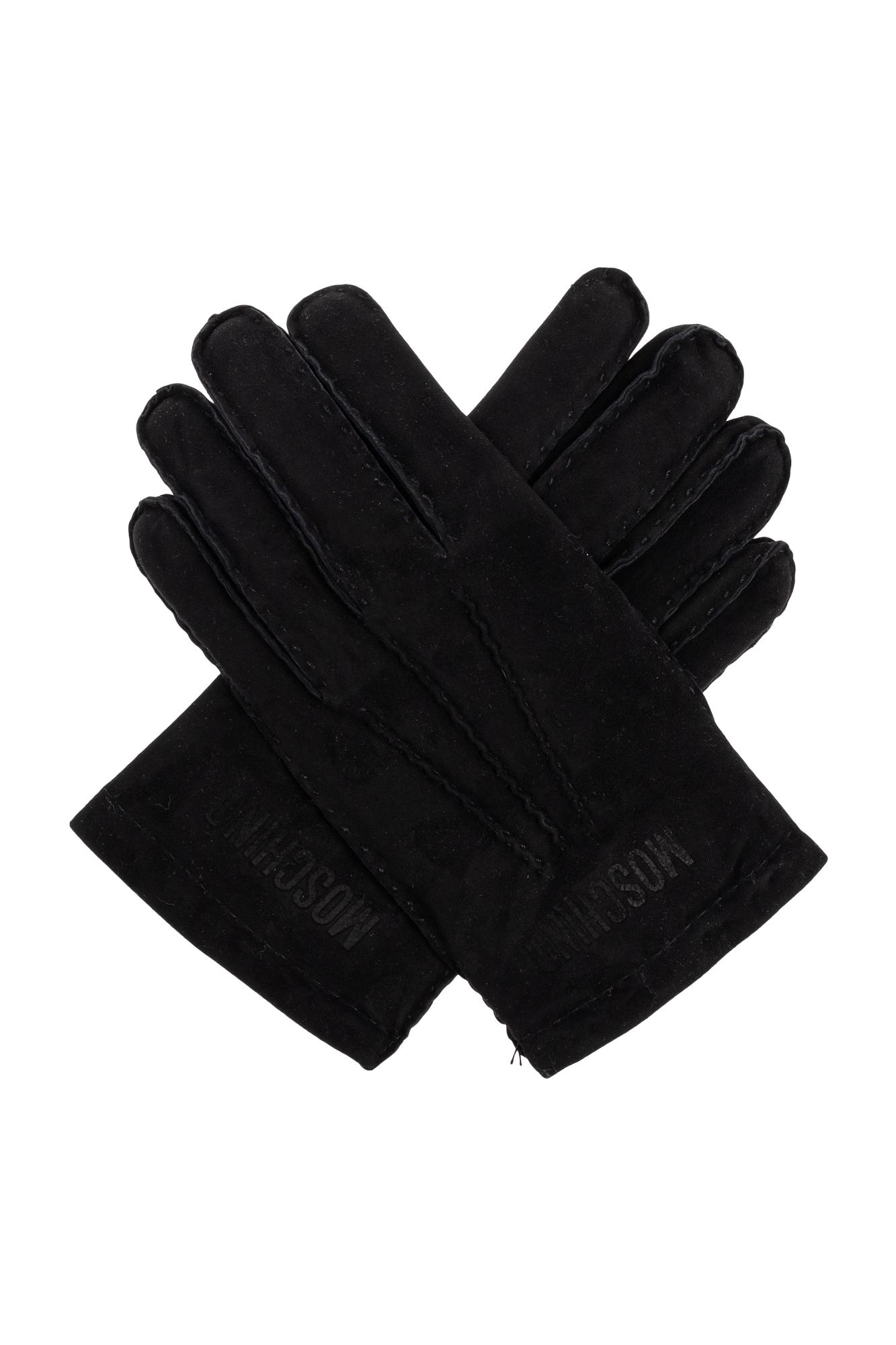 MOSCHINO レザー手袋 黒 Moschino モスキーノ レザーグローブ | ブラック | FARFETCH JP