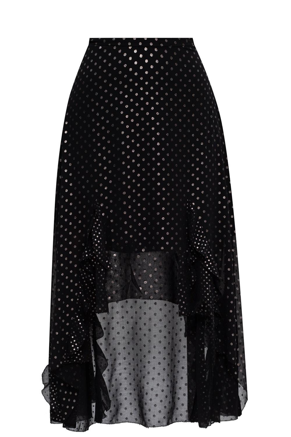 black and white asymmetrical skirt