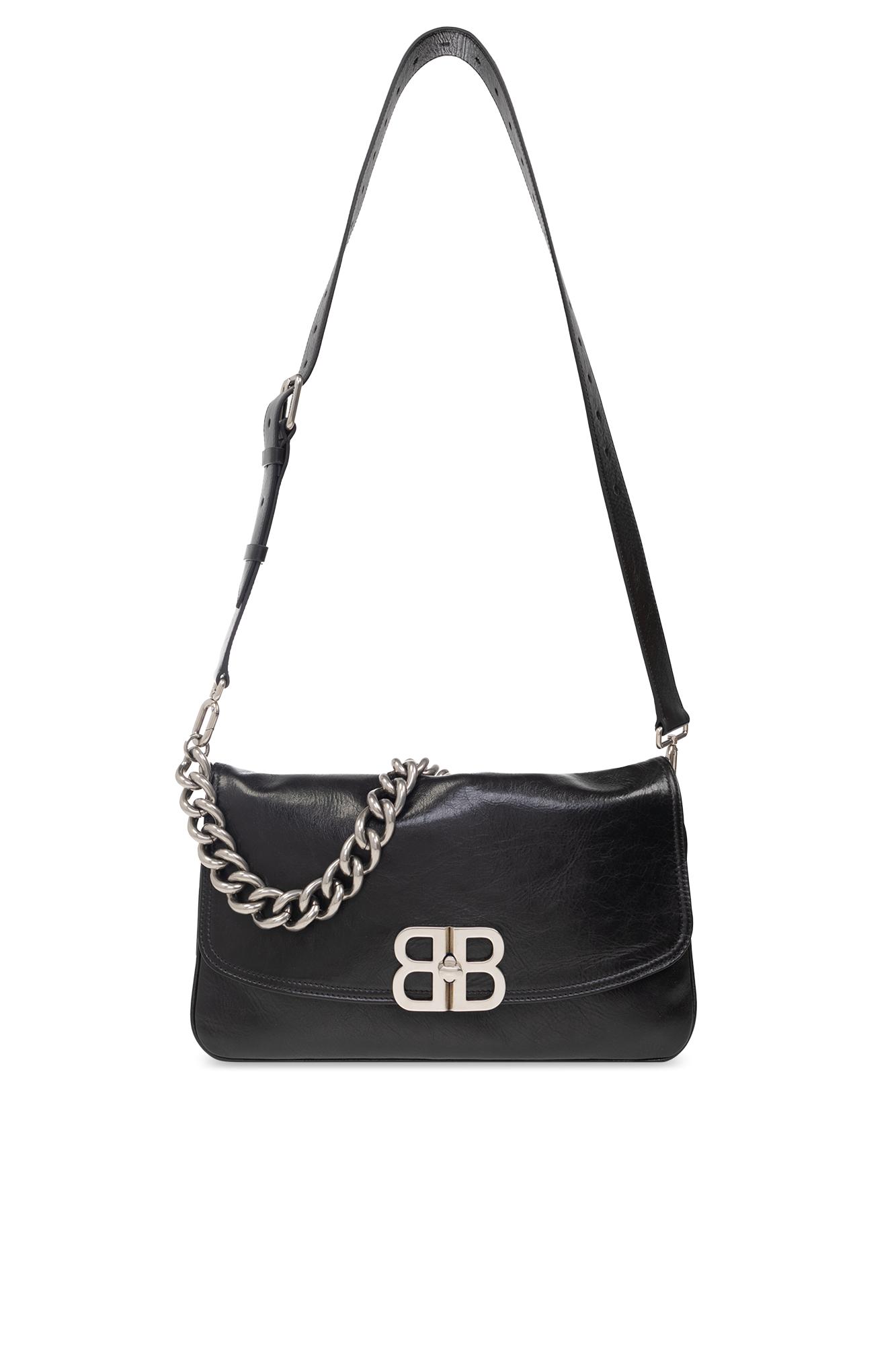 Balenciaga 'Bb Soft Medium Flap' Shoulder Bag in Black