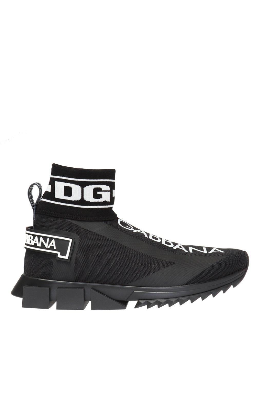Dolce & Gabbana Rubber Logo Print Sock Sneakers in Black for Men - Save ...