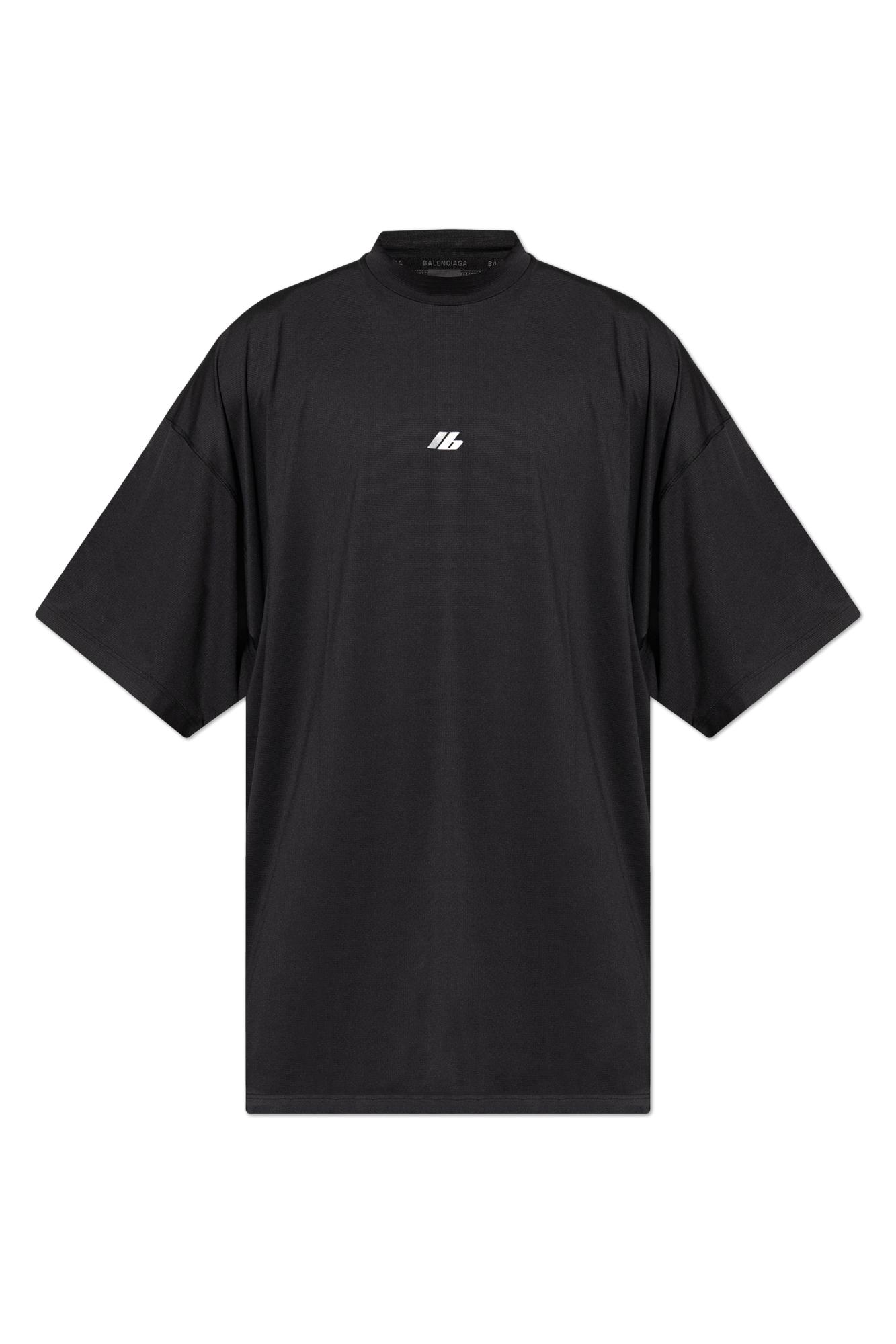 Balenciaga T Shirt With Printed Logo in Black for Men Lyst Australia