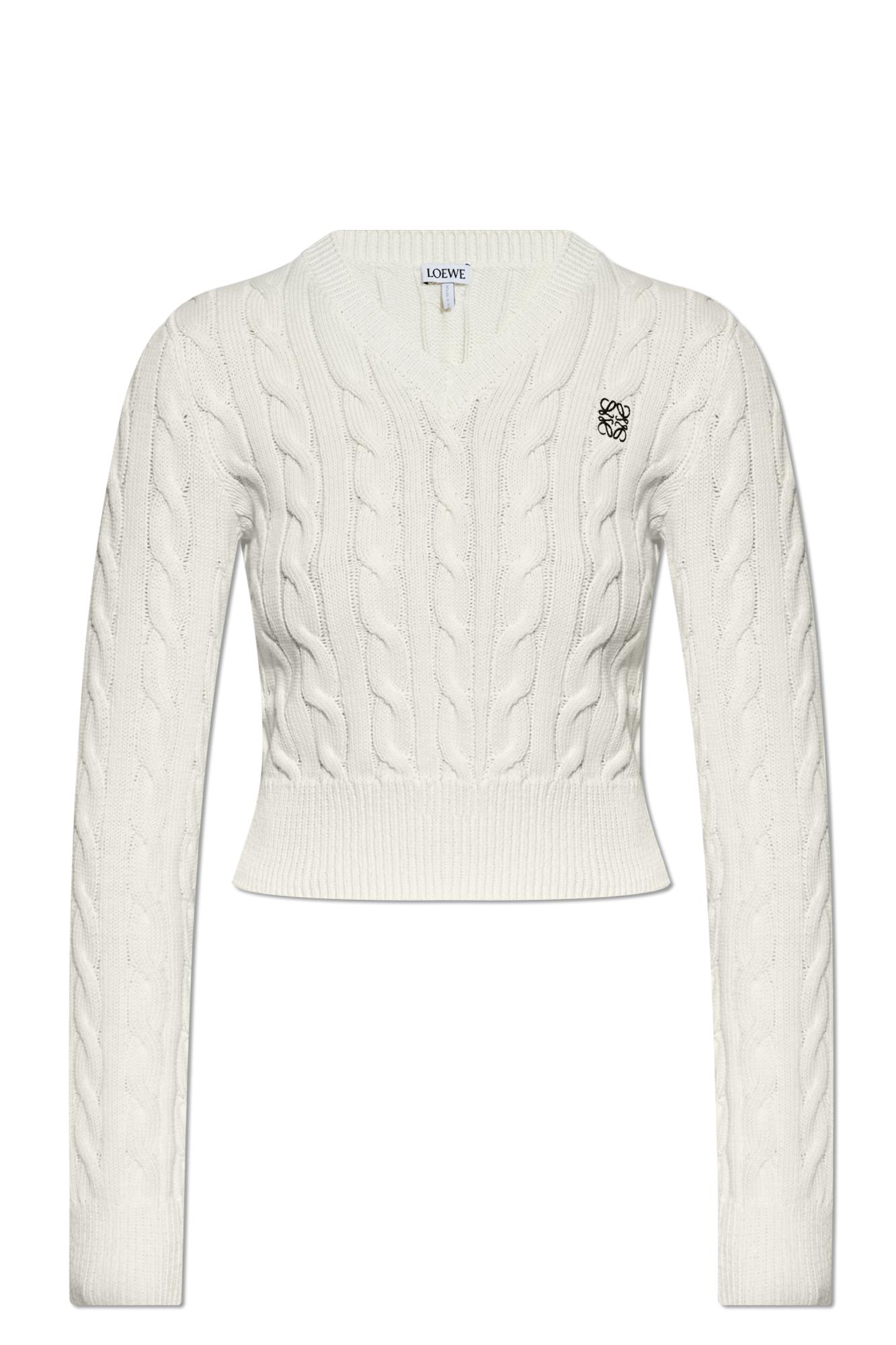Loewe V-Neck Sweater in White Lyst UK