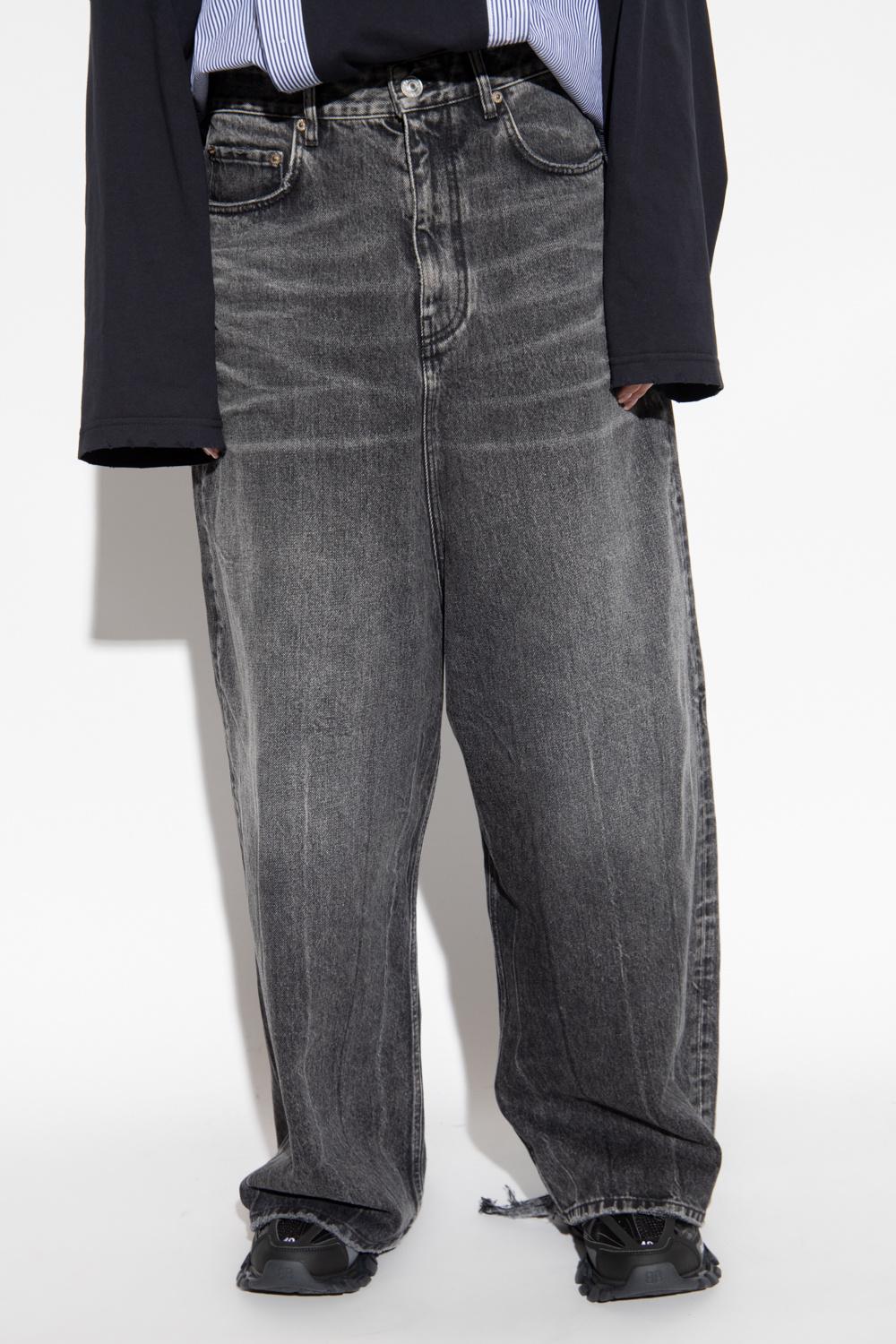 Balenciaga Jeans With Dropped Crotch in Gray | Lyst