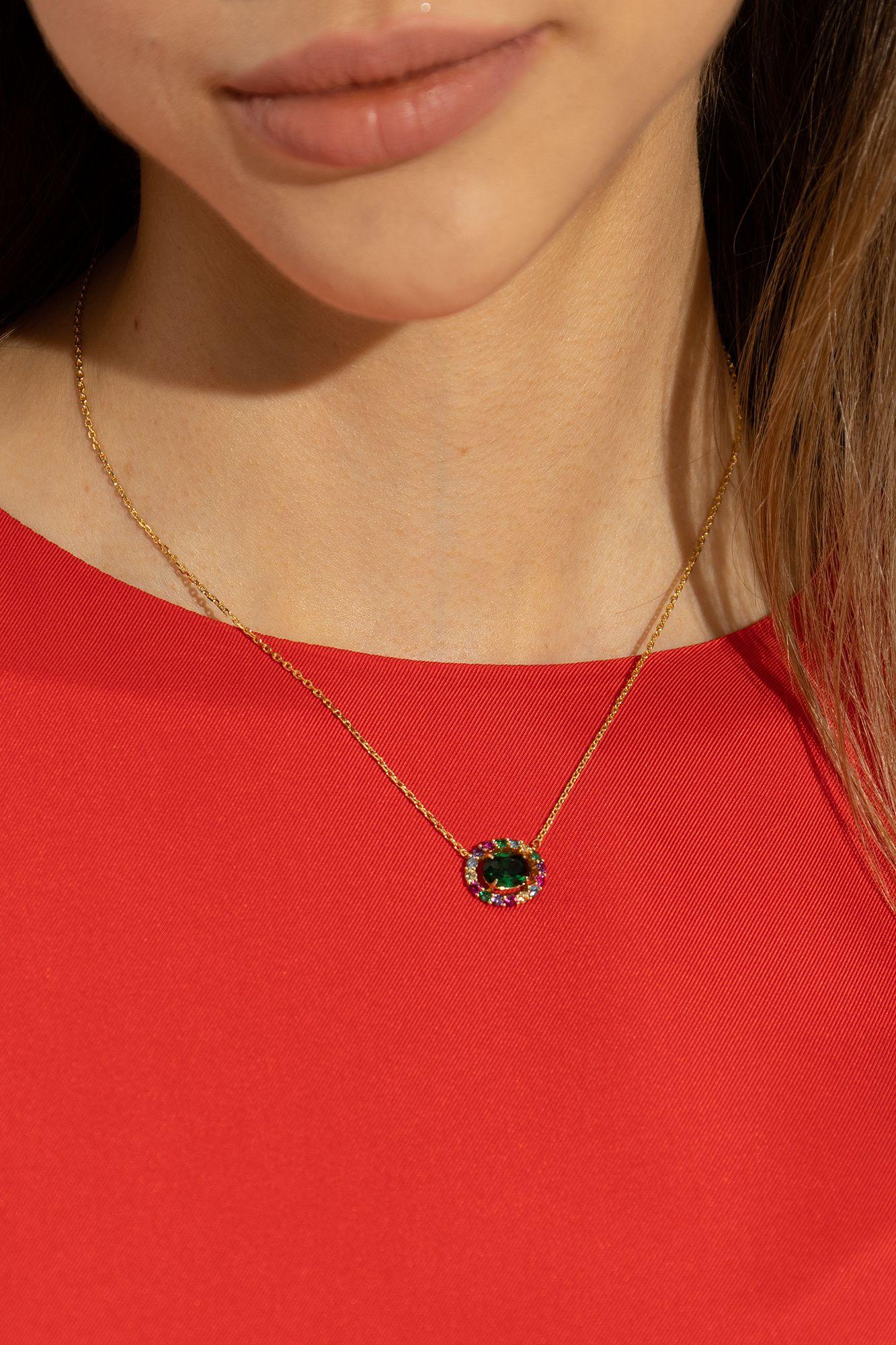 Kate Spade Crystal Necklace in Red | Lyst