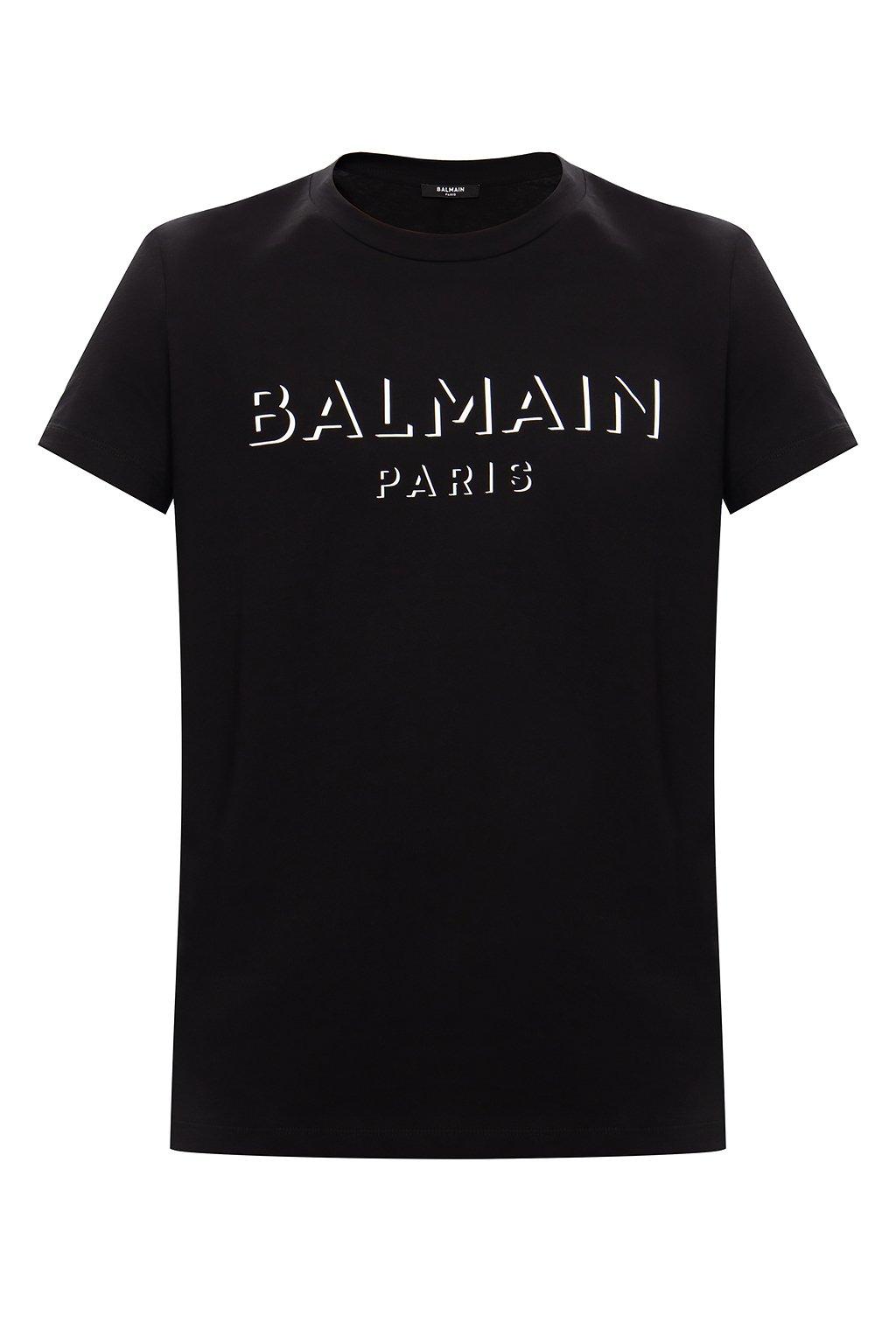 Balmain Cotton Logo T-shirt in Black for Men - Save 30% - Lyst