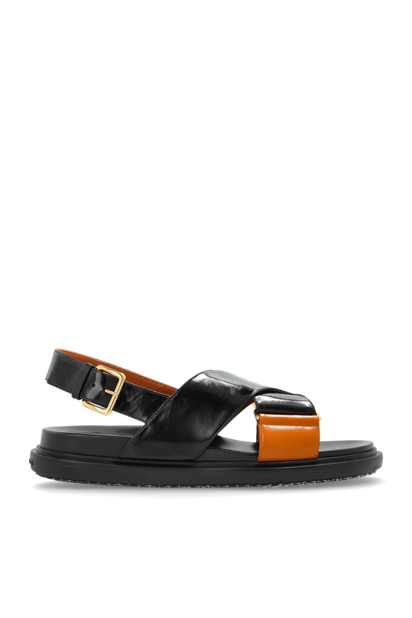 Marni Leather Sandals in Black Lyst UK