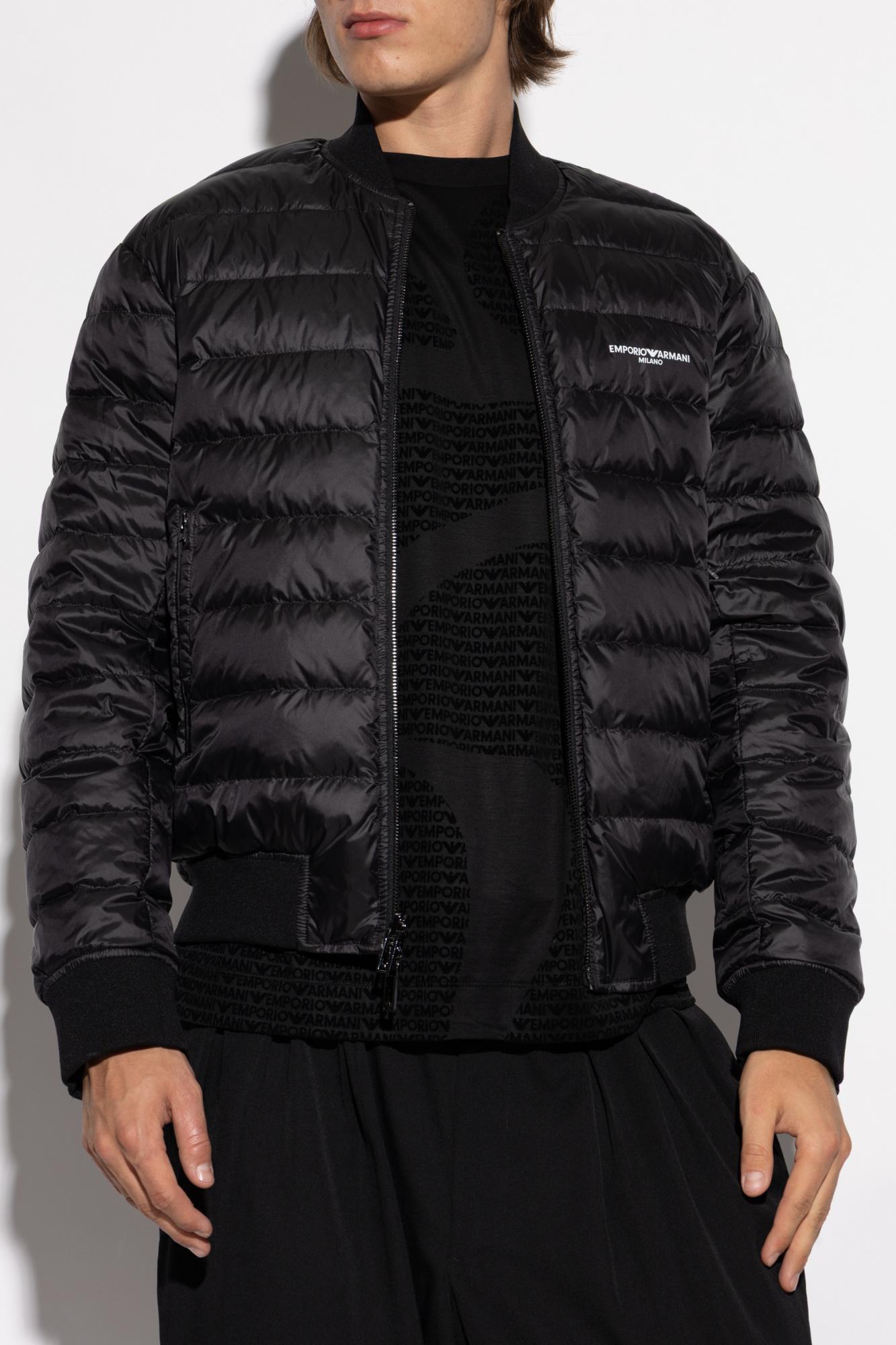 Emporio Armani Reversible Bomber Jacket in Black for Men | Lyst UK