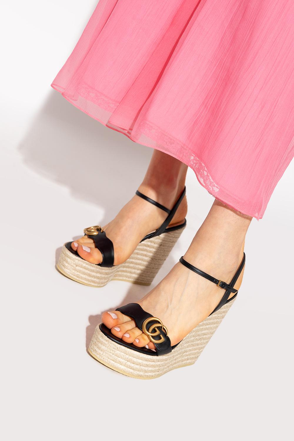 Gucci Wedge Sandals in Pink Lyst