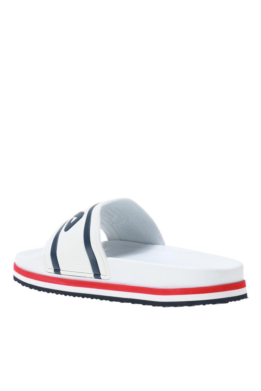 white fila sandals