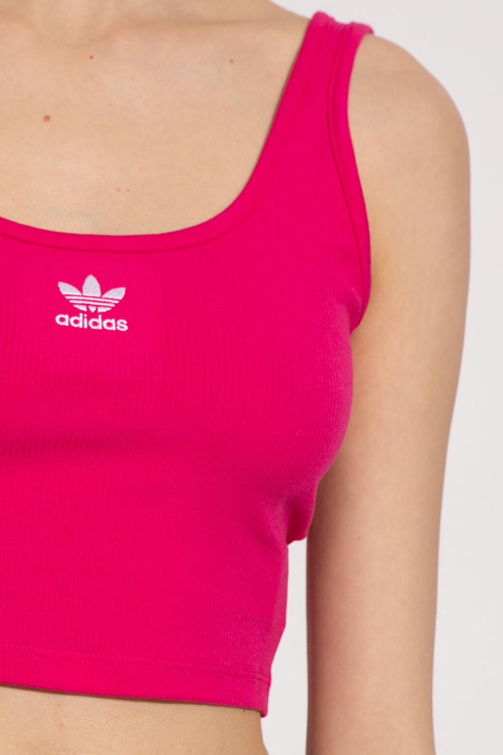 pink adidas crop top