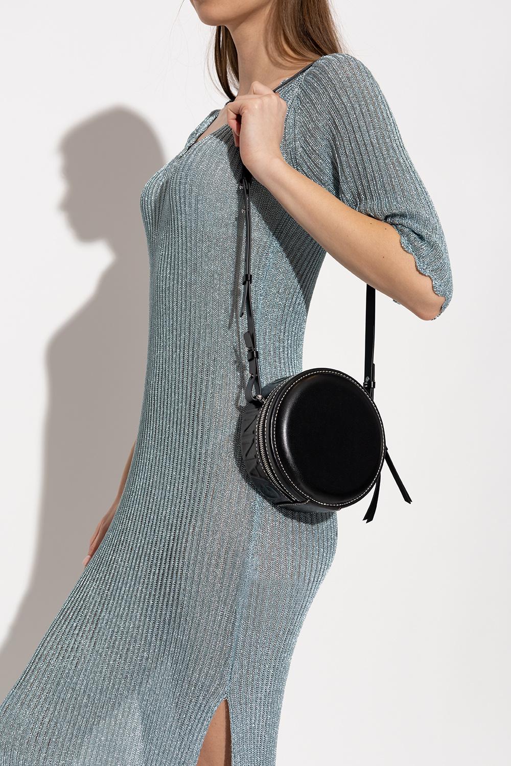 Ganni Round Shoulder Bag in Black | Lyst