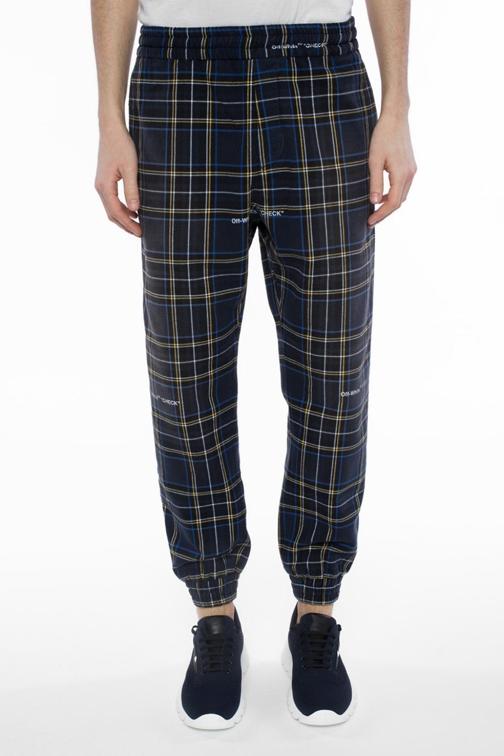 o Virgil Abloh Cotton Checked Trousers 