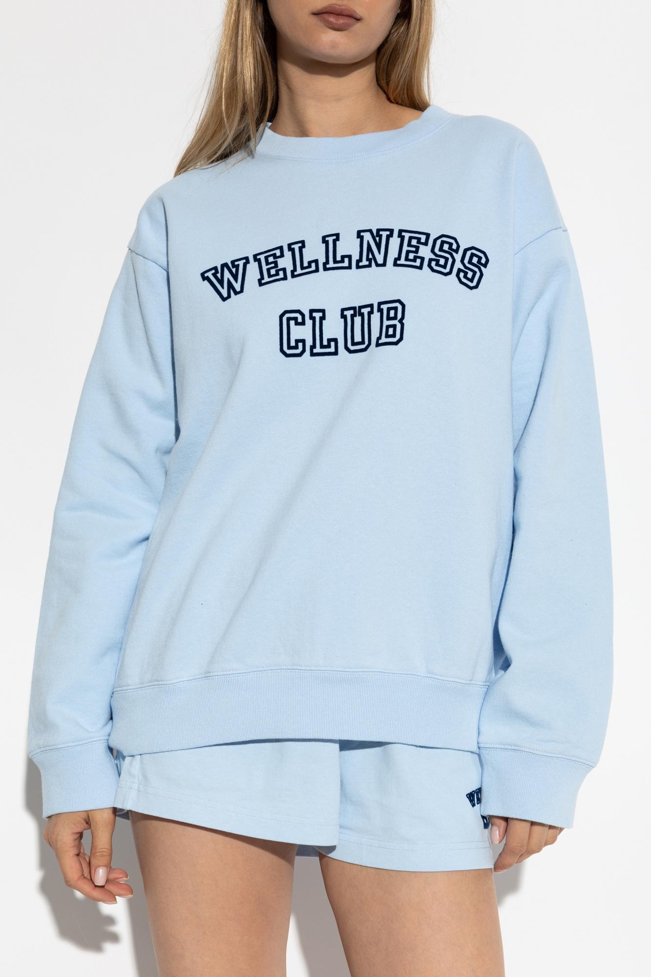 ★Sporty & Rich★ Wellness Club Sweatshirt Light Blue CR761B WELLNESSCLUBFLOCKEDCREWNECKBAB