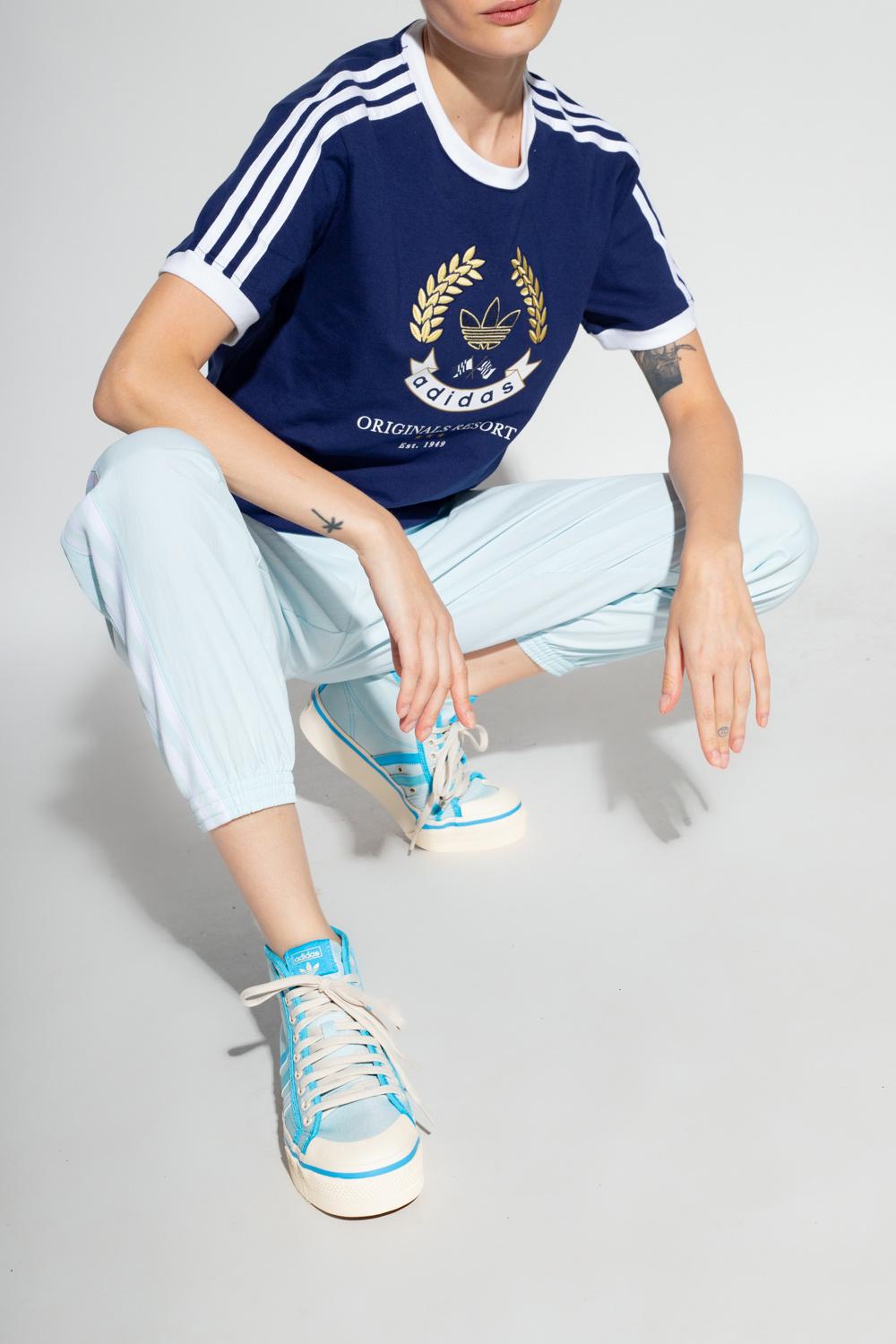 adidas Originals Cotton T-shirt With Logo in Navy Blue (Blue) | Lyst
