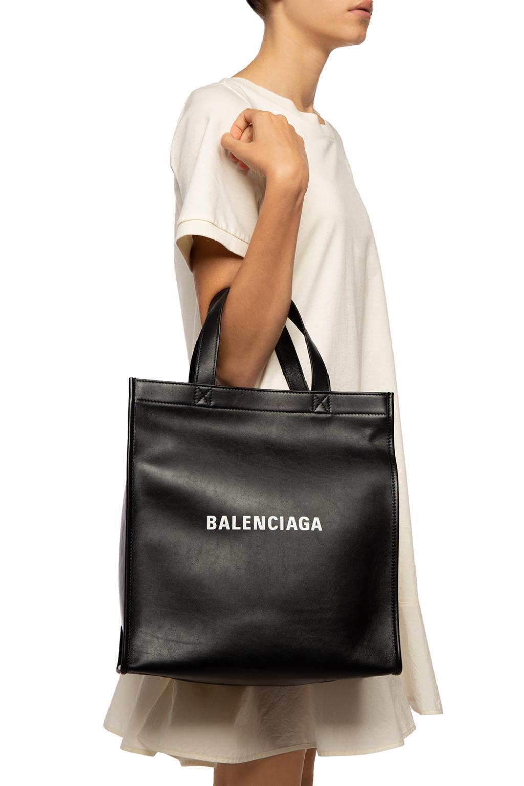 Balenciaga Leather 'market' Shopper Bag Black | Lyst