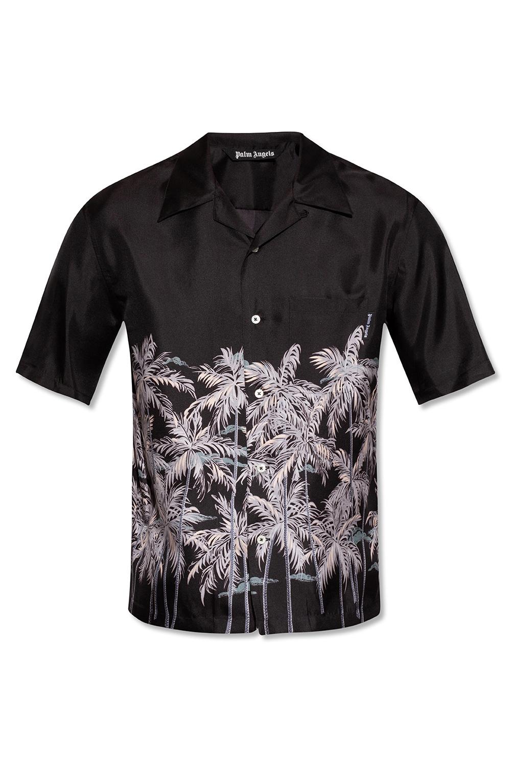 Palm Angels Monogram-Print Silk Shirt