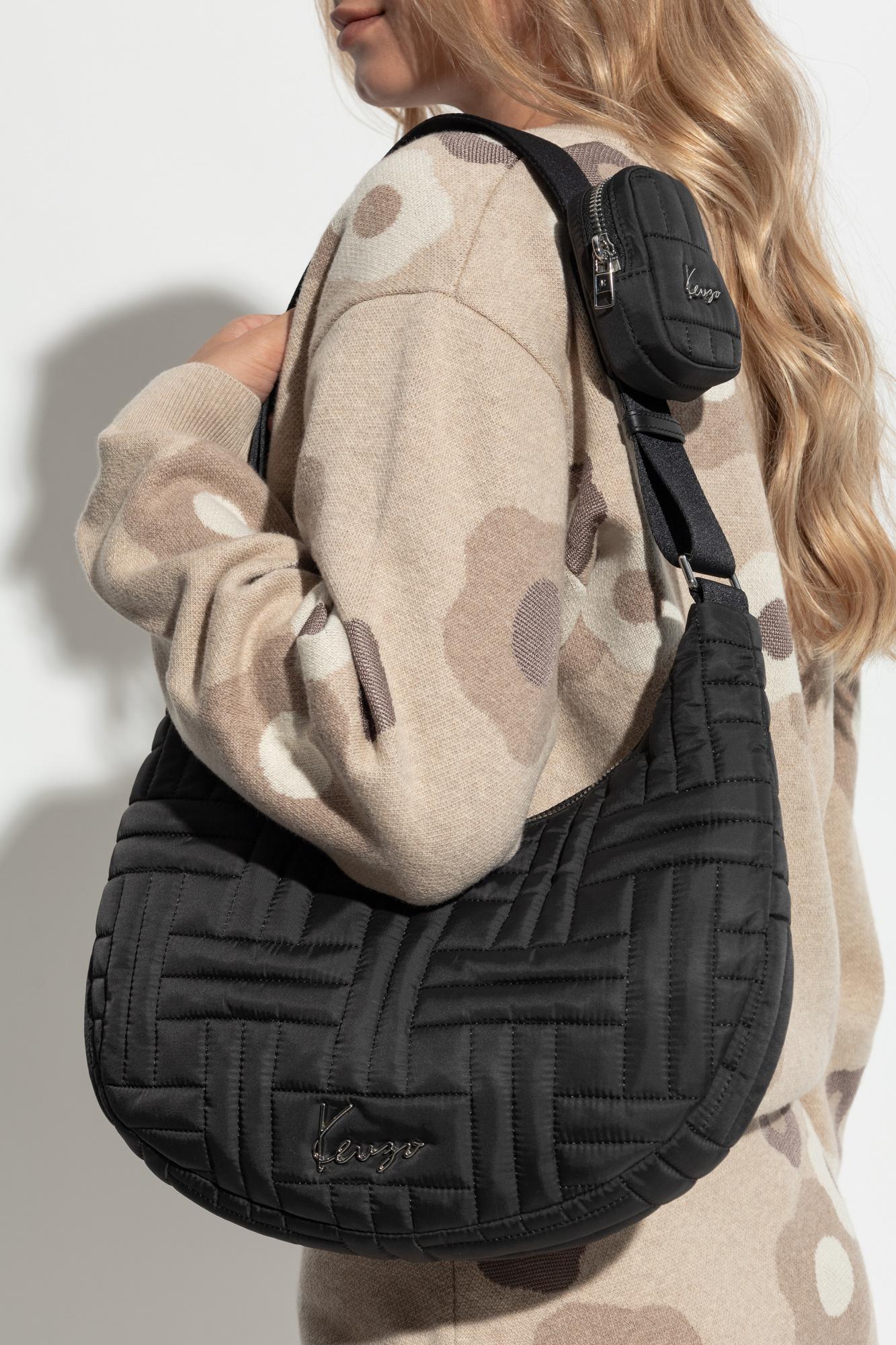 KENZO Quilted Bag With Logo in Black | Lyst