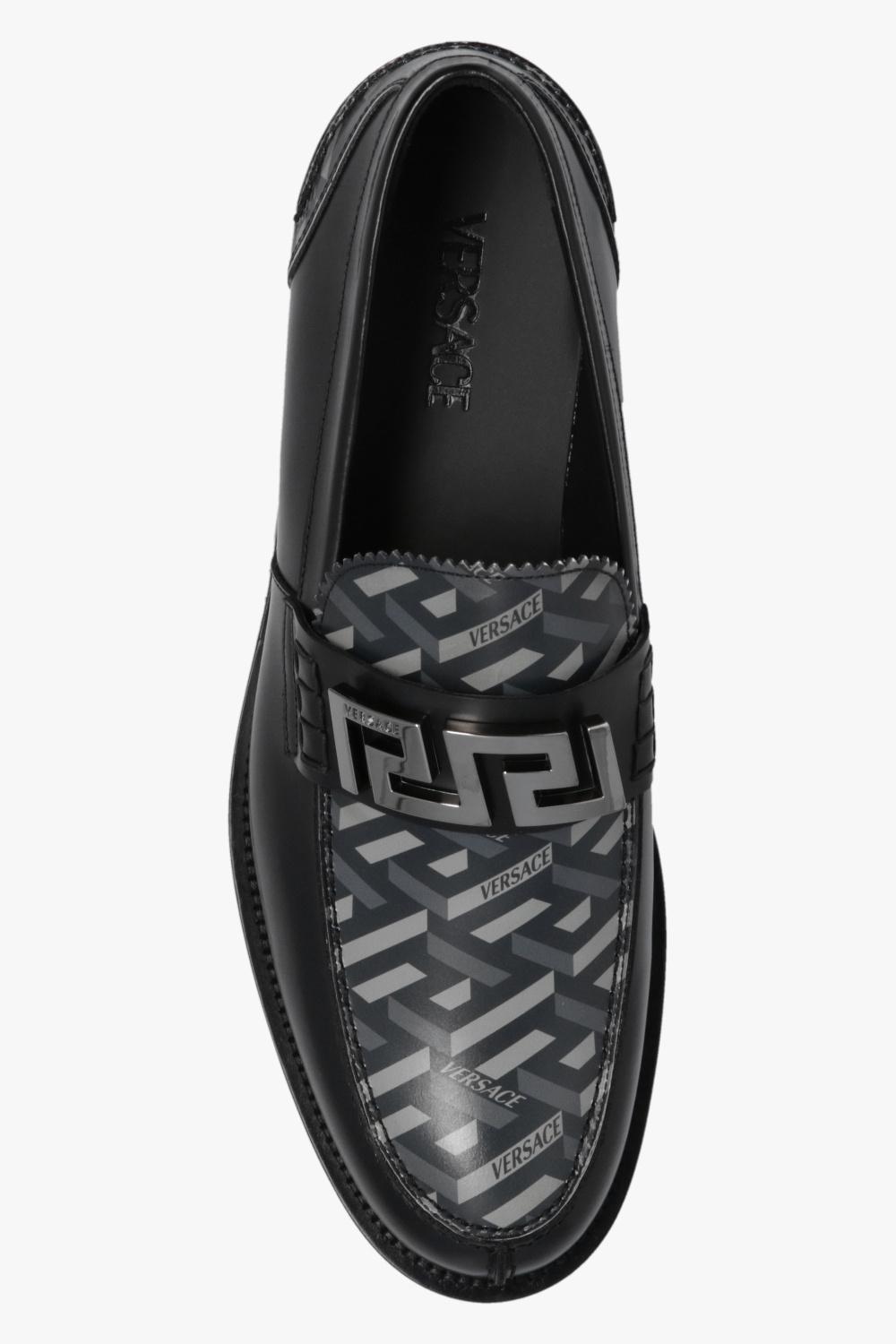 Versace Leather Loafers in Black for 