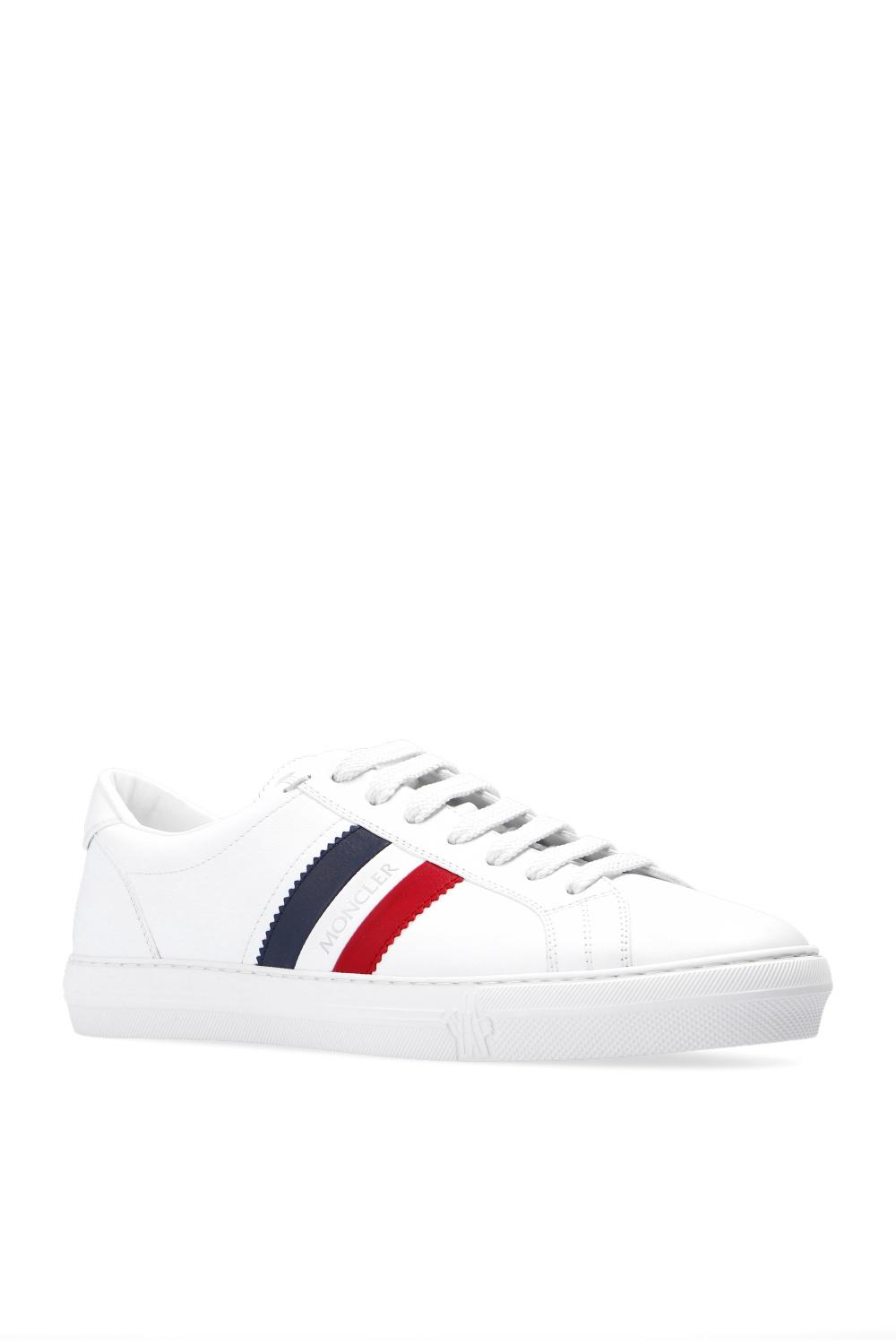 Moncler Leather 'new Monaco' Sneakers in White for Men | Lyst