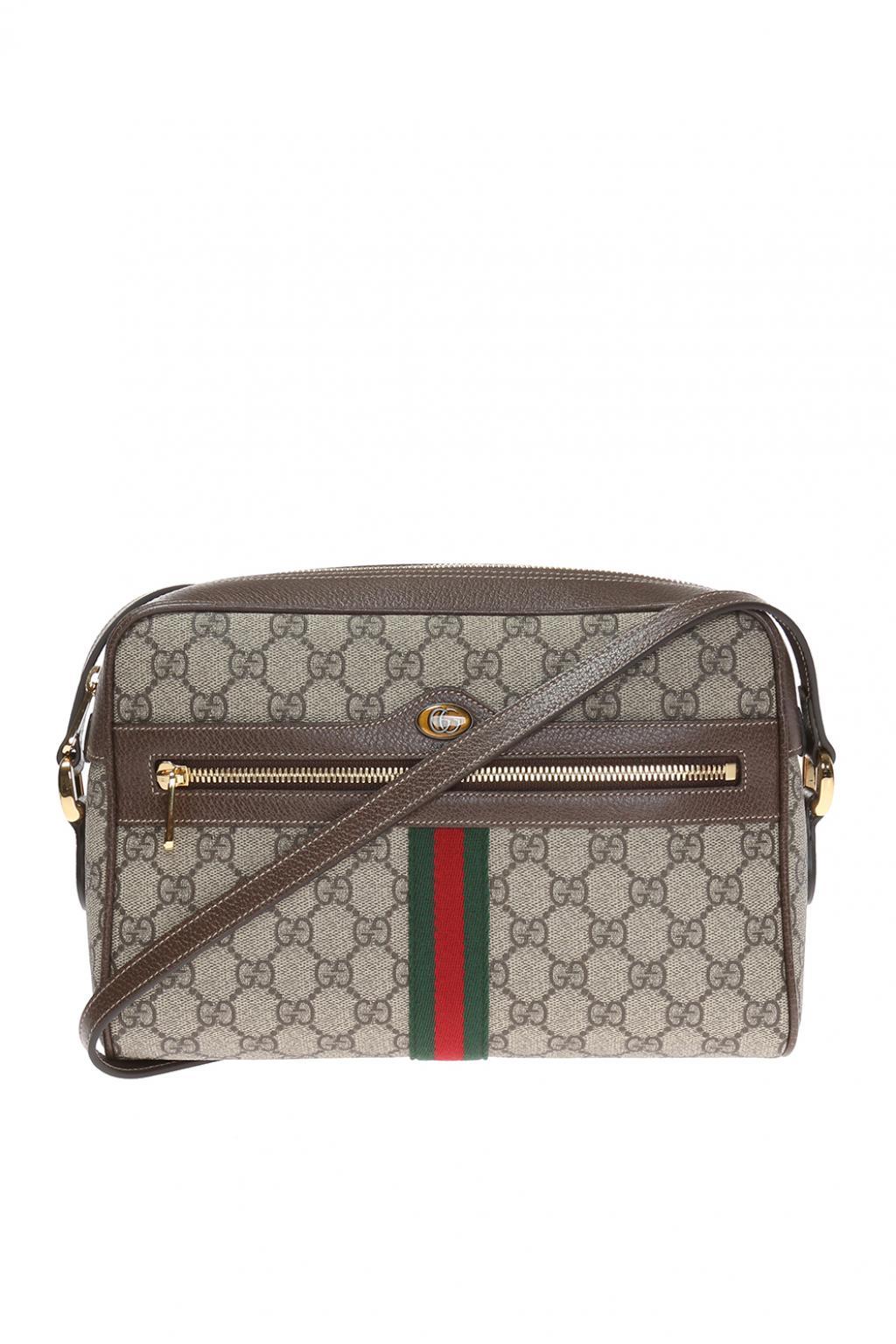 Gucci &#39;ophidia&#39; Shoulder Bag in Brown - Lyst