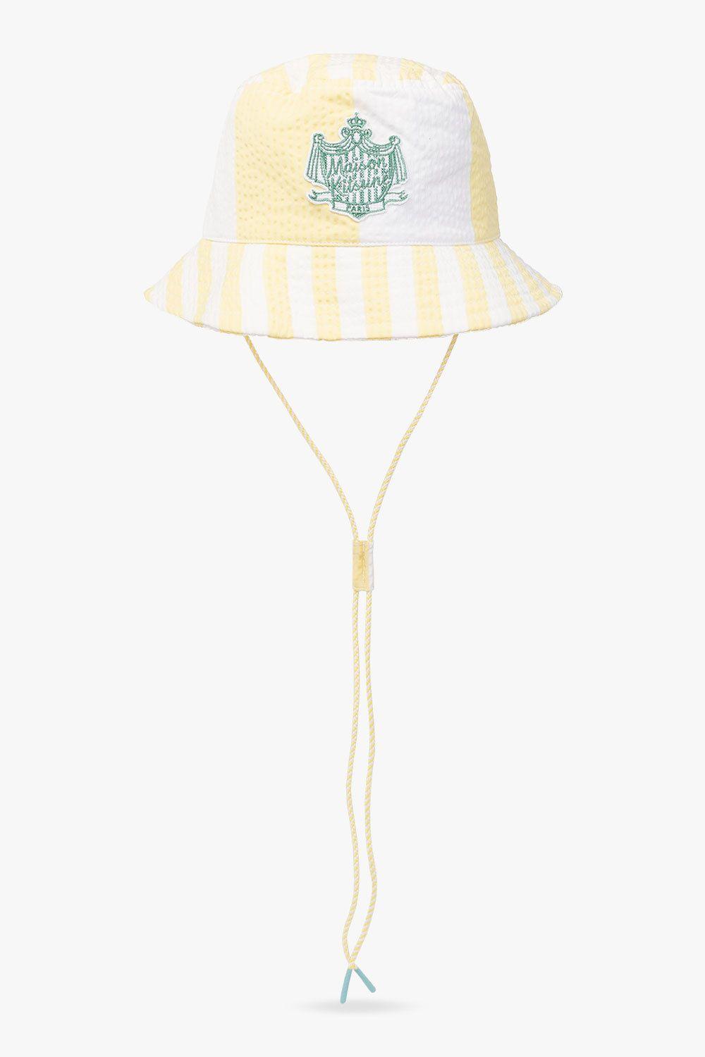 Maison Kitsuné Bucket Hat With Logo in White | Lyst