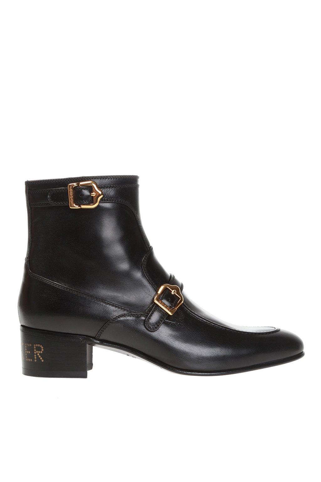 Gucci Sucker Leather Boots in Black for Men | Lyst