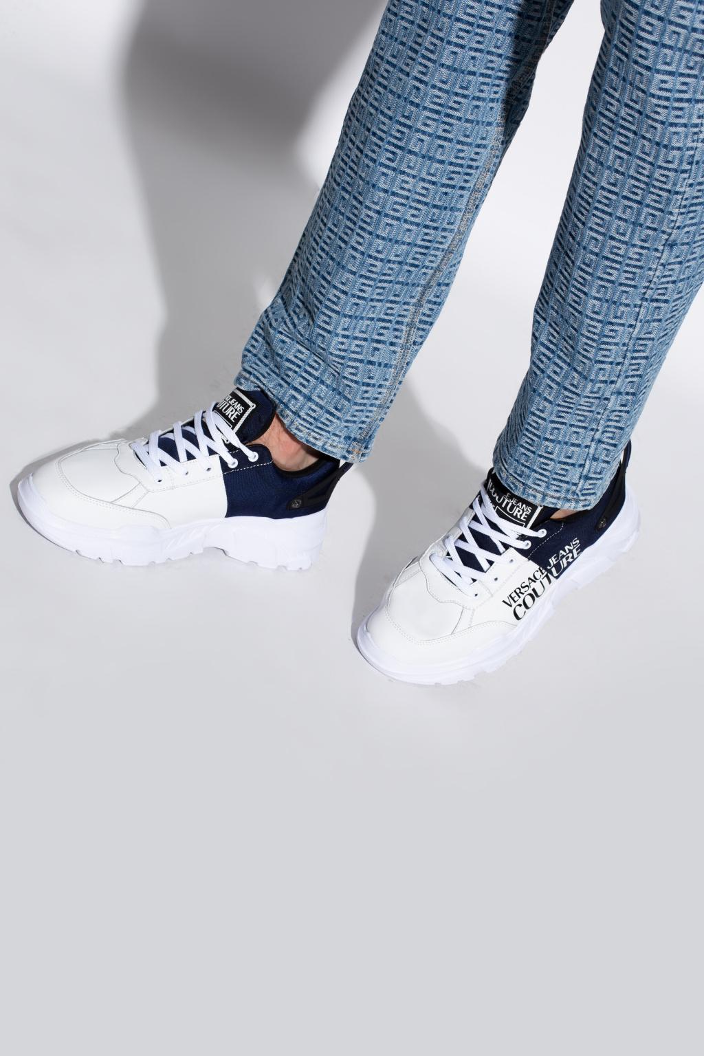 Versace Jeans Couture Denim 'speedtrack' Sneakers in White for Men - Lyst