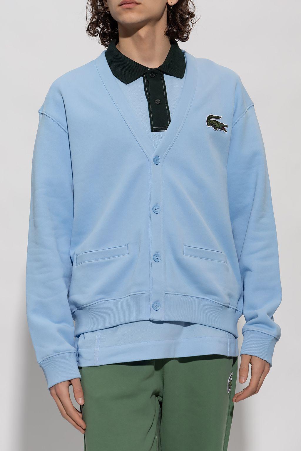Lacoste Cardigan With Logo in Blue | Lyst