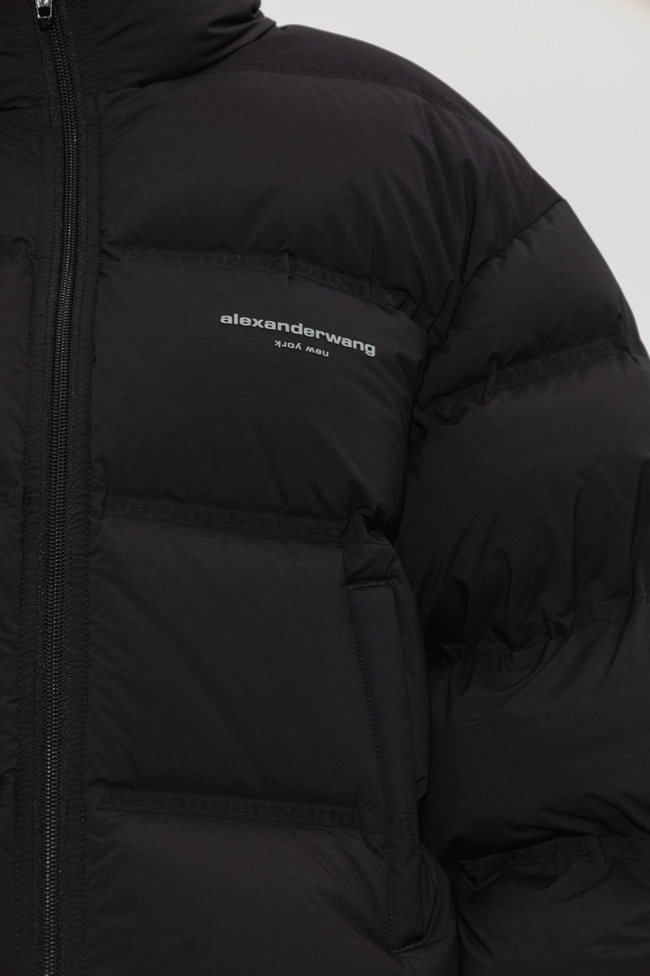 Alexander Wang Down Jacket With Logo in Black | Lyst