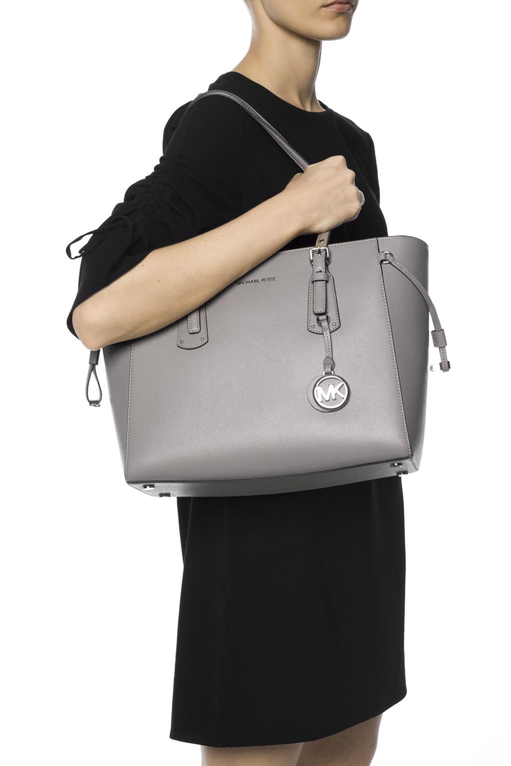 MICHAEL Michael Kors Leather 'voyager' Shoulder Bag in Grey (Gray) Lyst