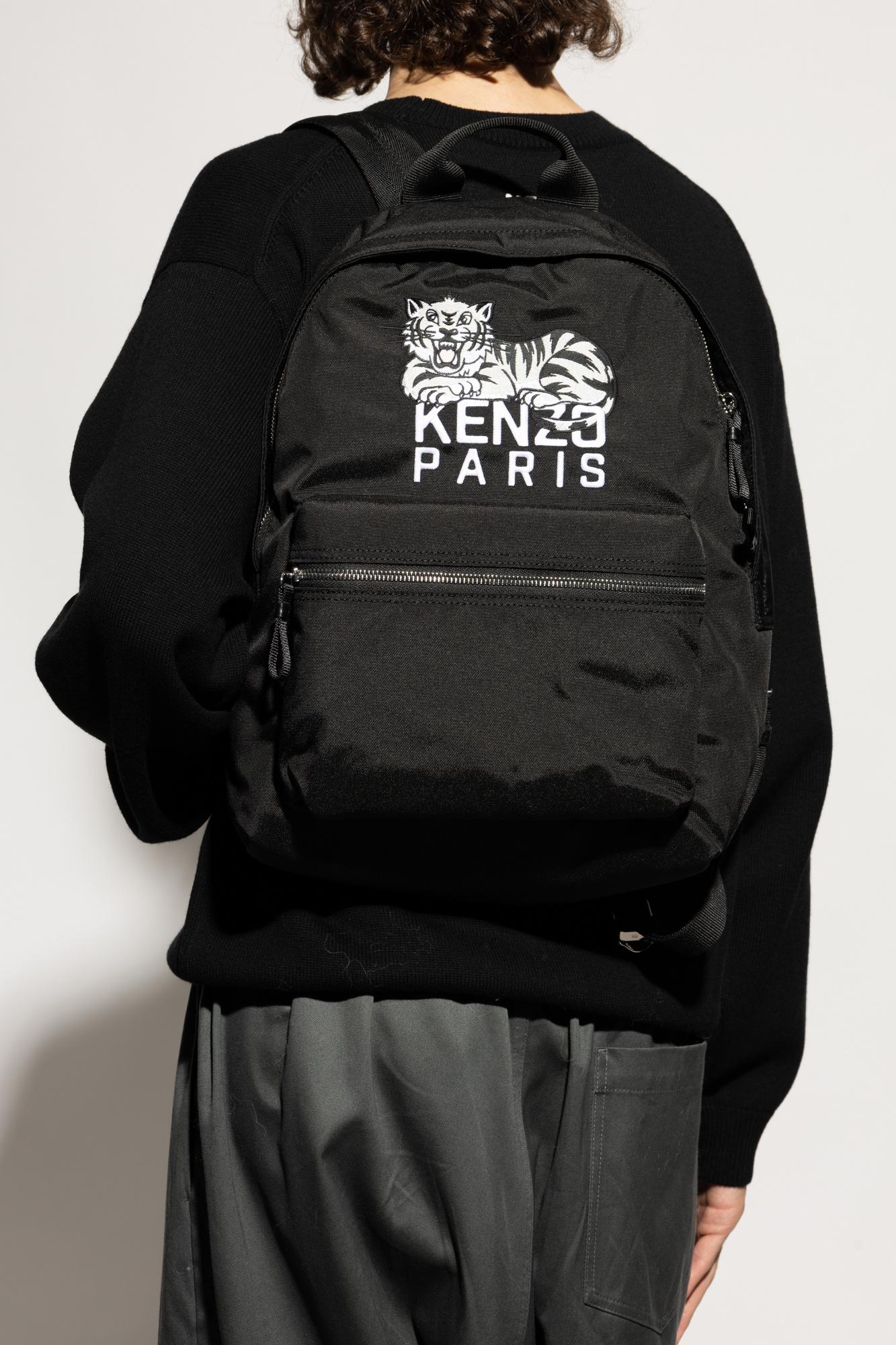 KENZO Backpack With Embroidered Logo in Black for Men | Lyst