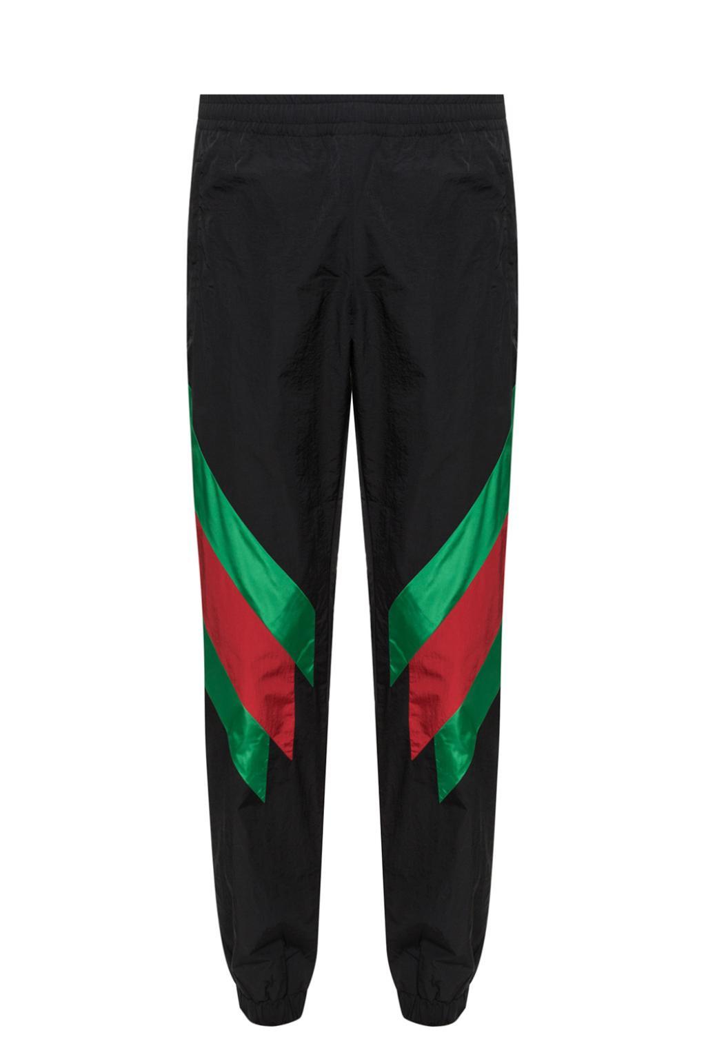 Gucci Synthetic Web Intarsia Nylon Track Pants In Black for Men - Lyst