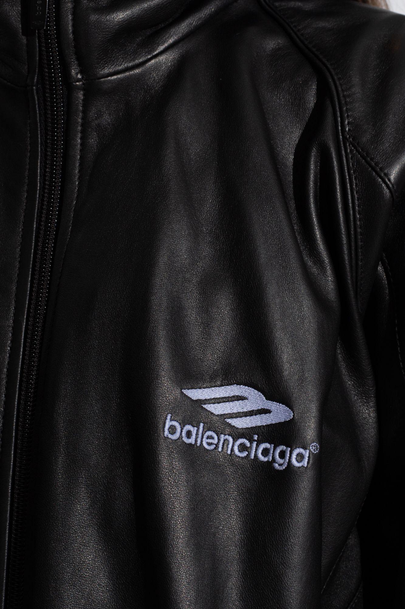 Balenciaga Leather Jacket in Black | Lyst