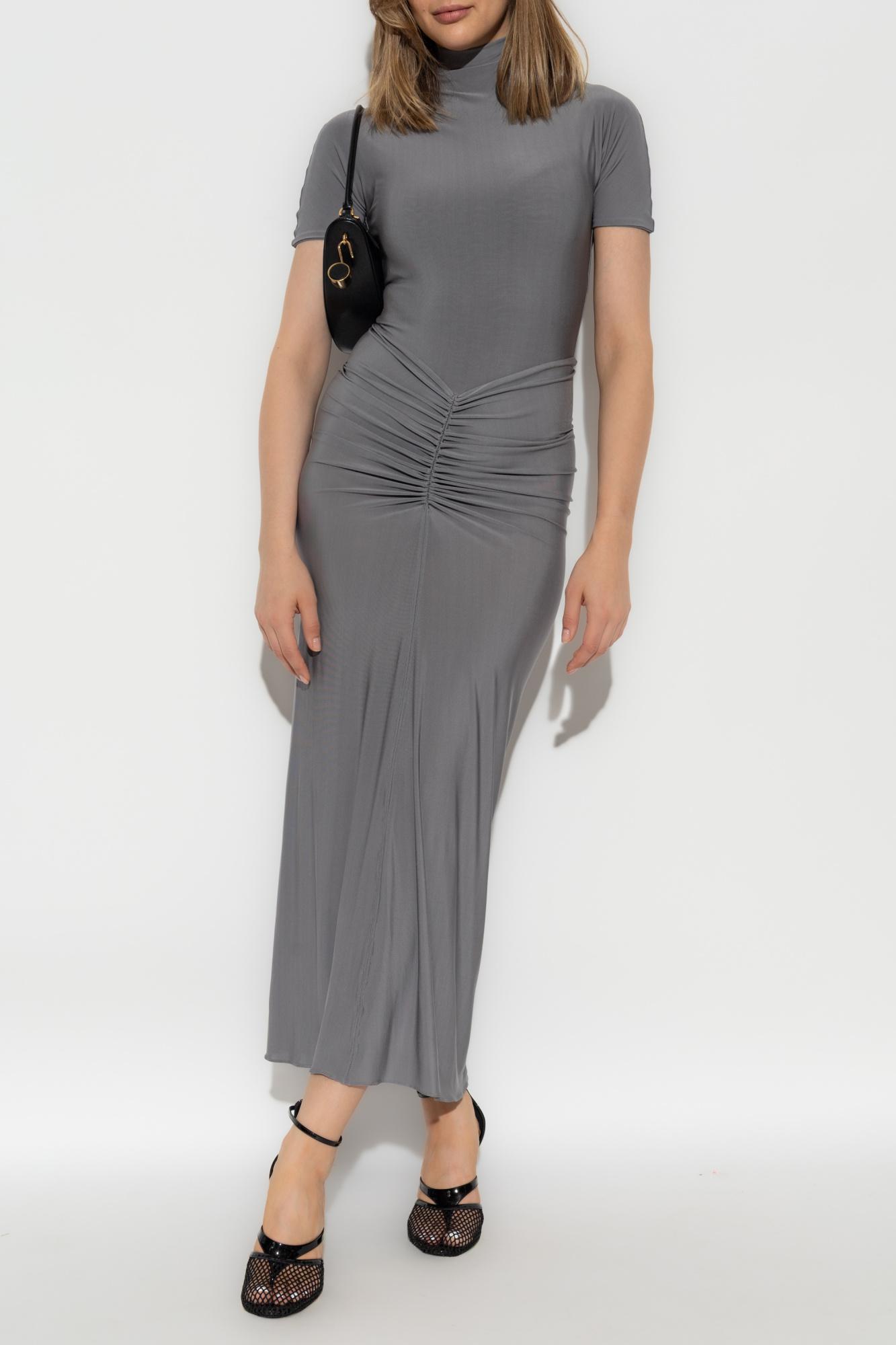 alaia grey dress Alaïa With Ruching in Gray attribute:trend:60s