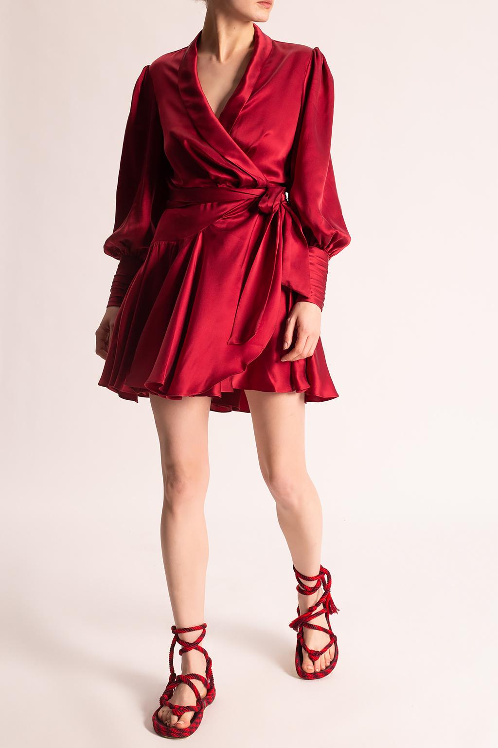 Zimmermann Silk Dress in Red | Lyst