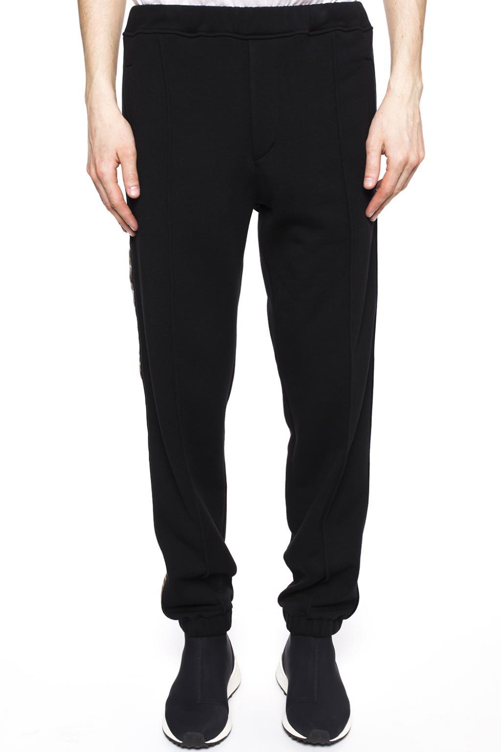 Fendi Wool Logo Sweatpants in Black for Men - Lyst