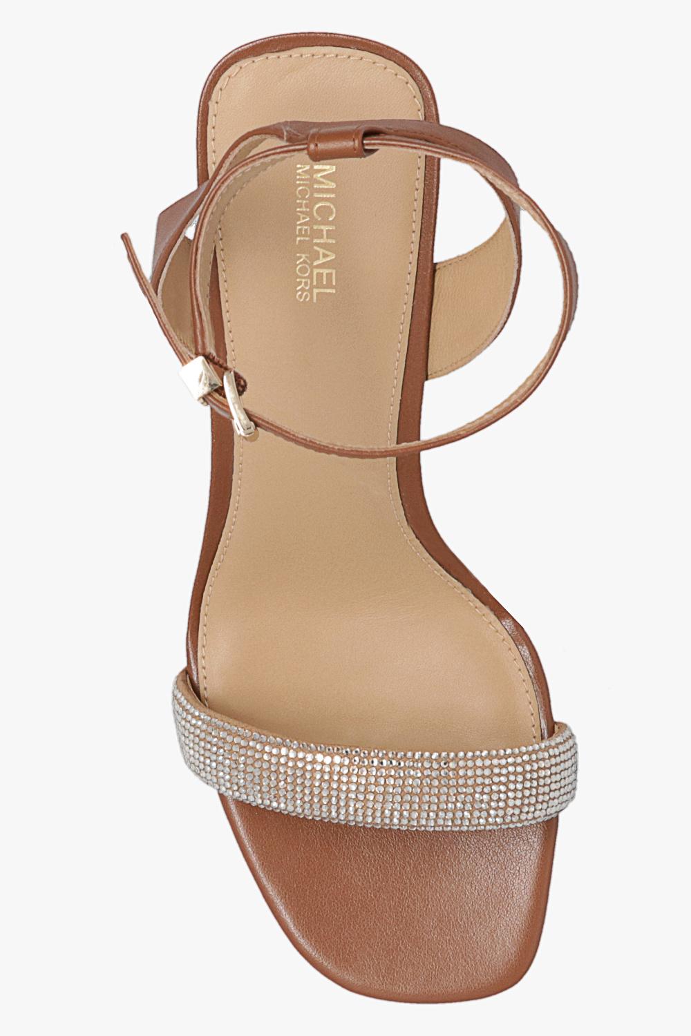 MICHAEL Michael Kors 'carrie' Heeled Sandals in Brown | Lyst