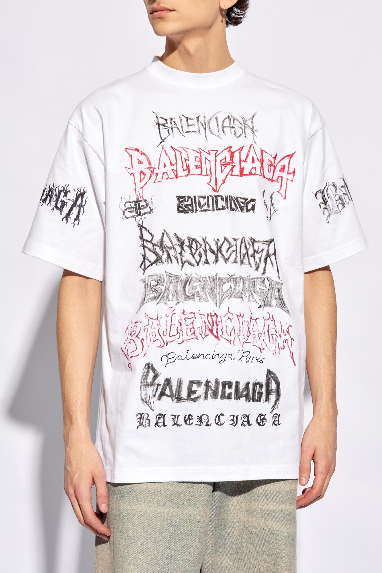 Balenciaga T-shirt With Logo, in White for Men | Lyst Canada