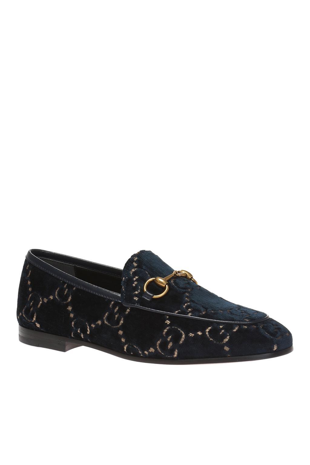 gucci blue velvet shoes