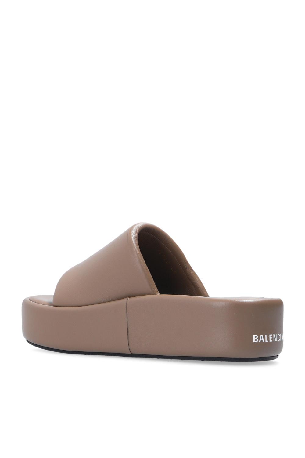 Balenciaga 'rise' Leather Slides in 