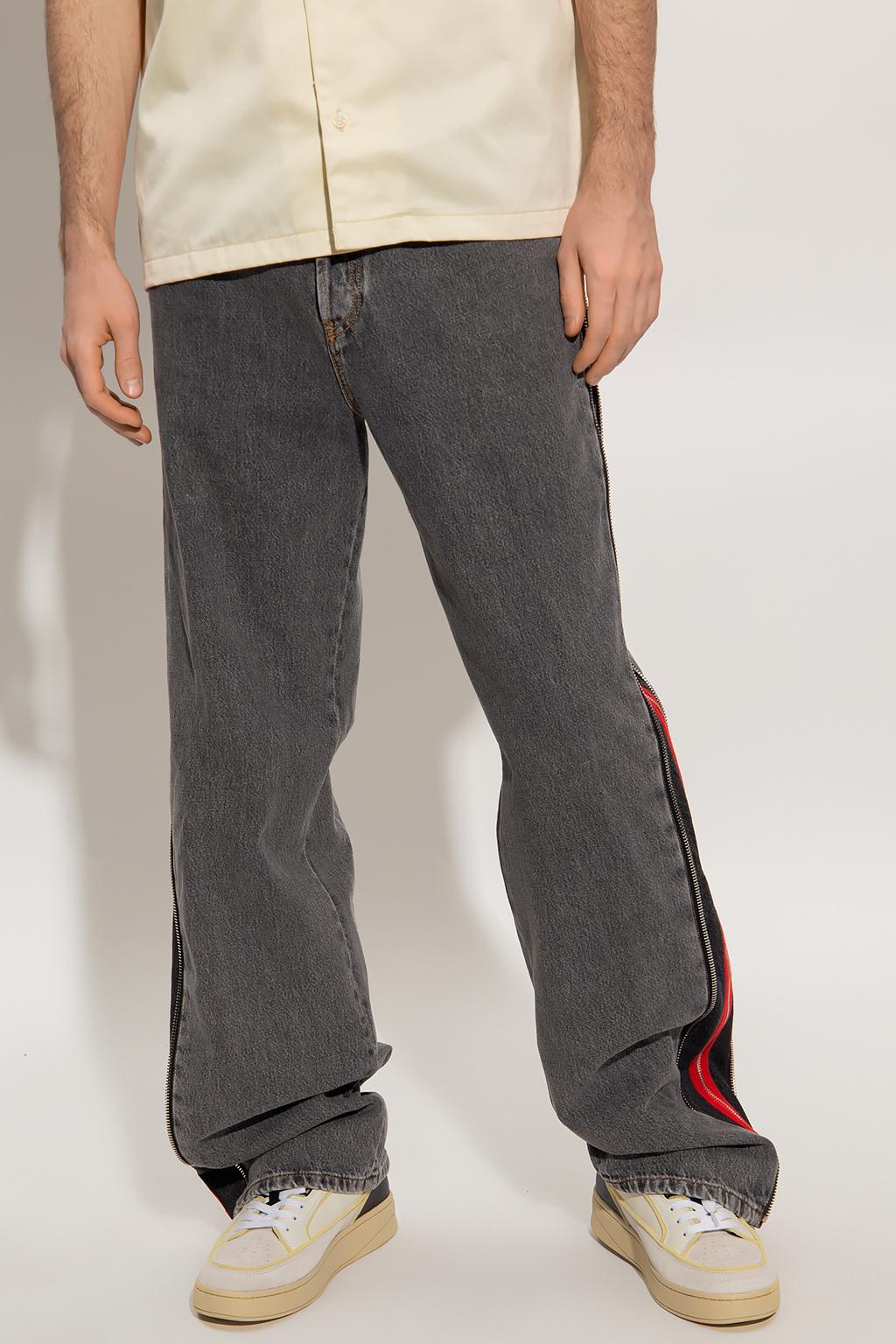DIESEL '1955' Jeans With Side Stripes in Gray for Men | Lyst
