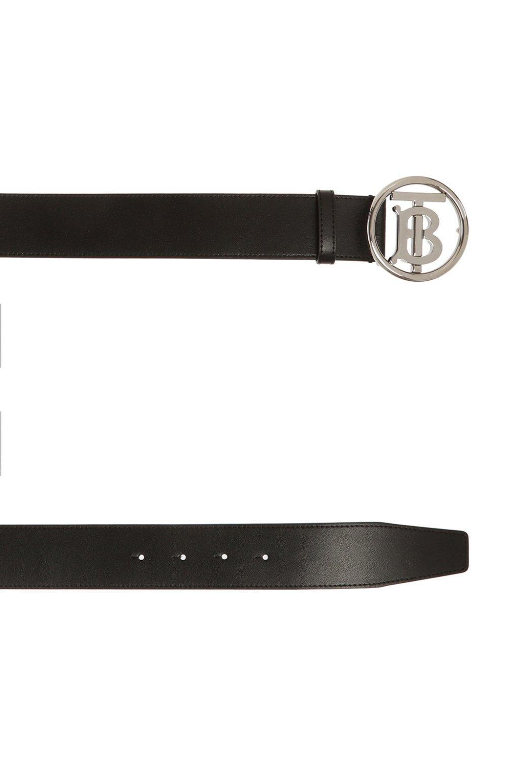 Burberry Leather Logo Belt Black - Lyst
