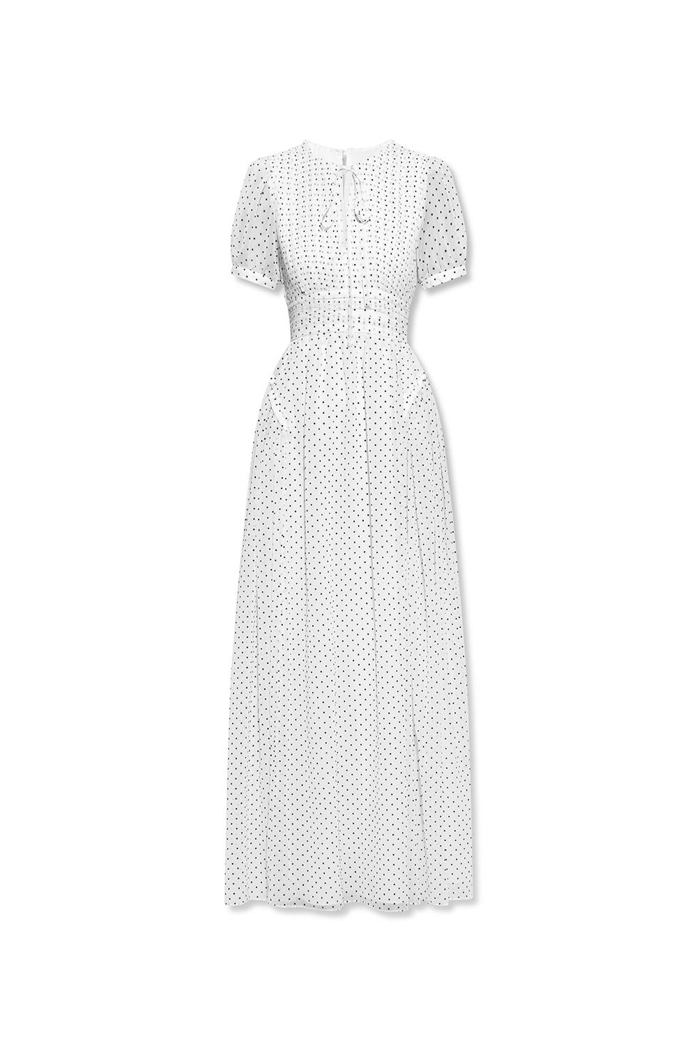 Self-Portrait Polka Dot Dress in White | Lyst