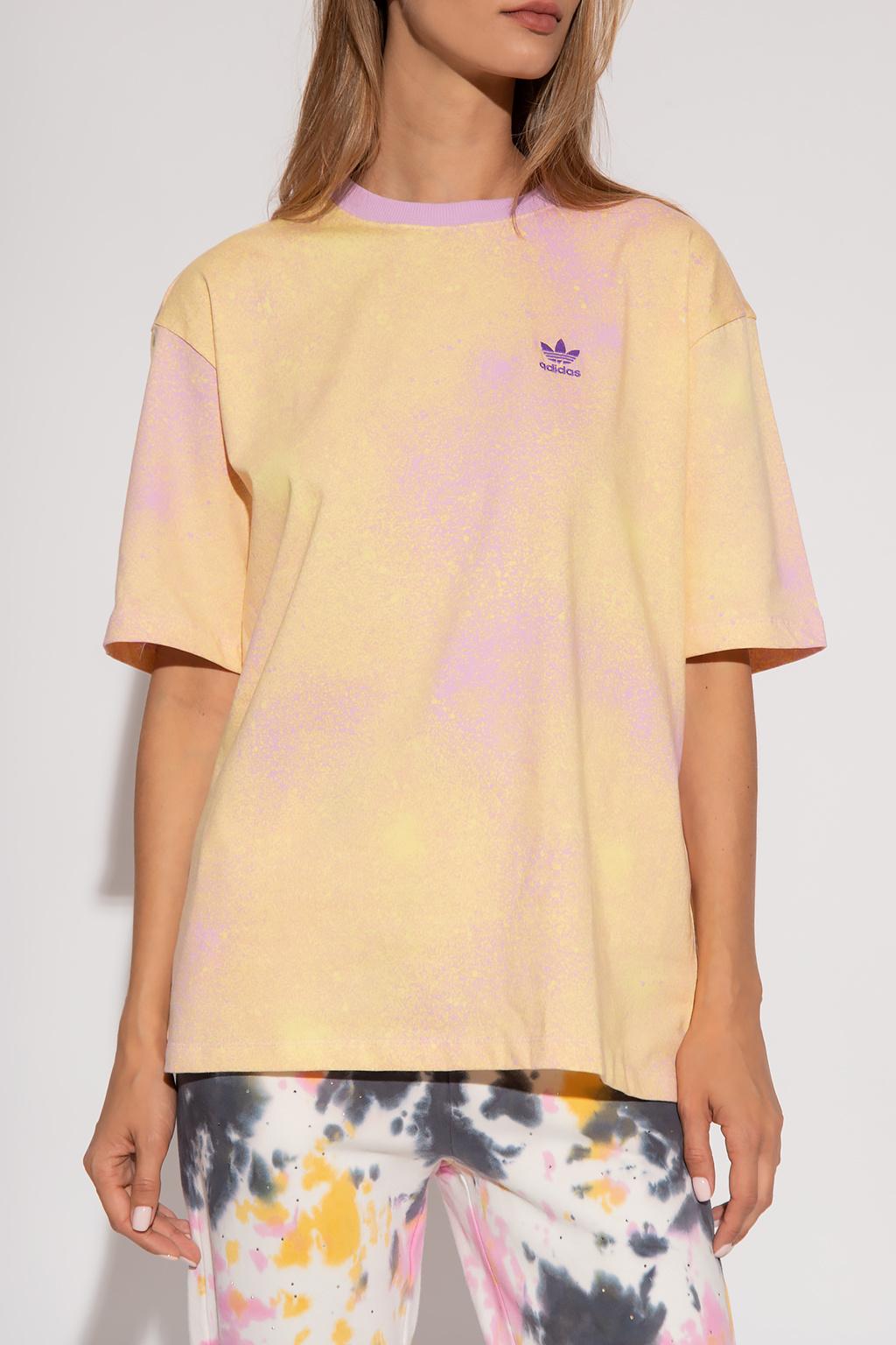 adidas Originals Cotton T-shirt With Logo in Yellow | Lyst
