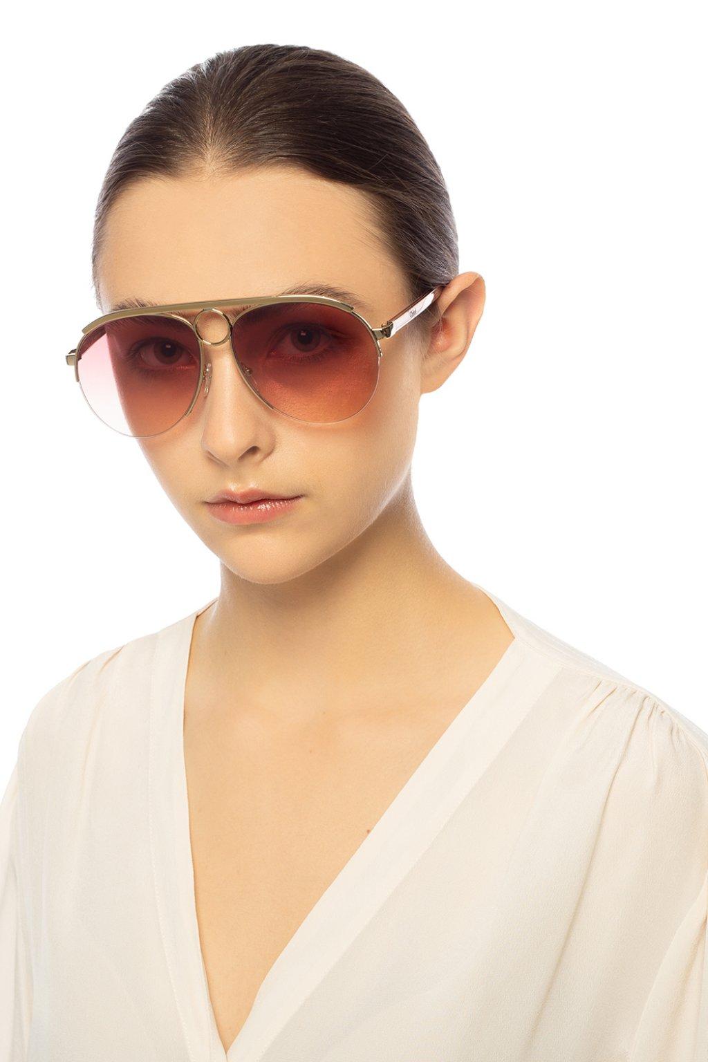 Chloé Logo Sunglasses in Pink Lyst