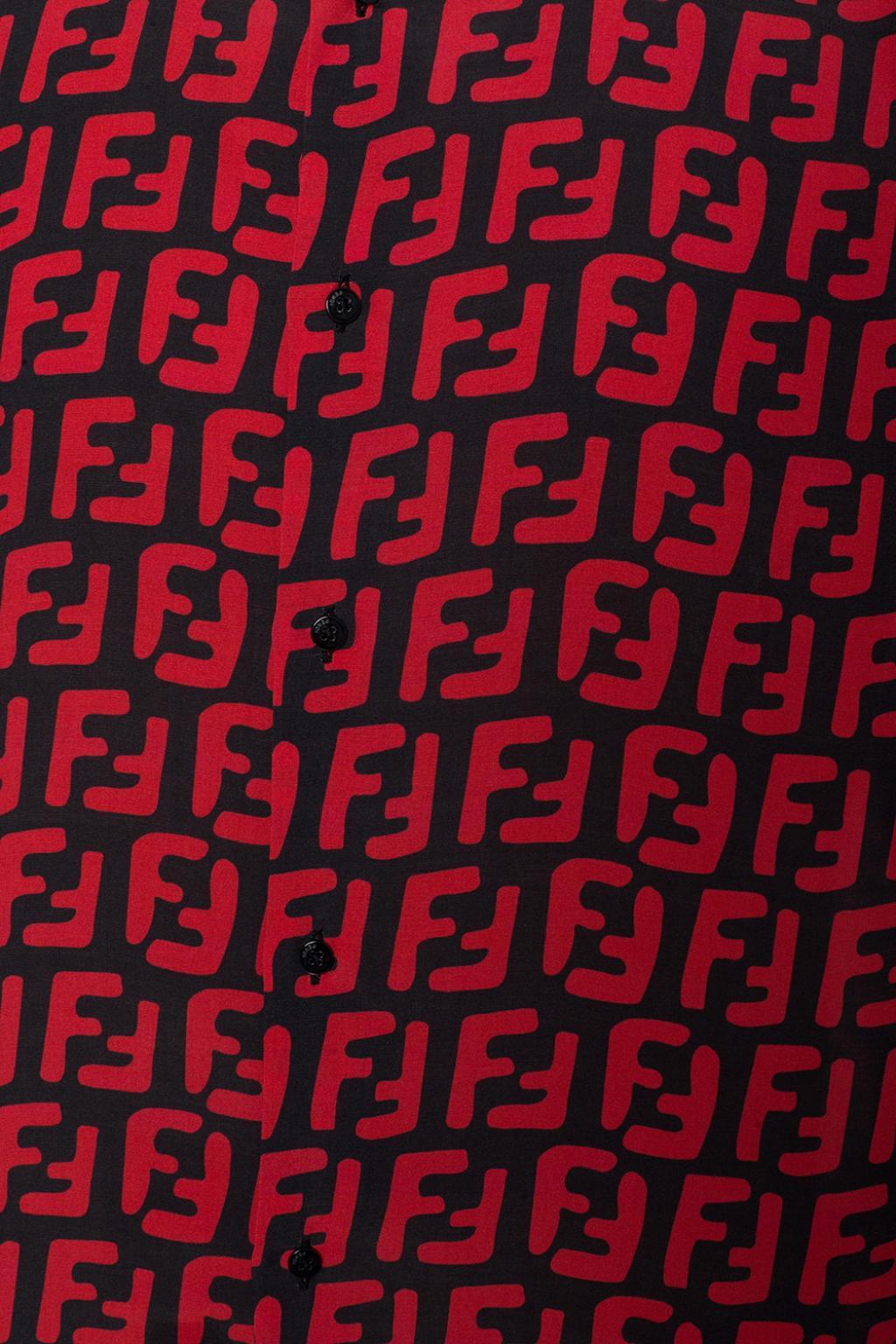 Fendi Synthetic Ff Logo Shirt in Red for Men - Lyst