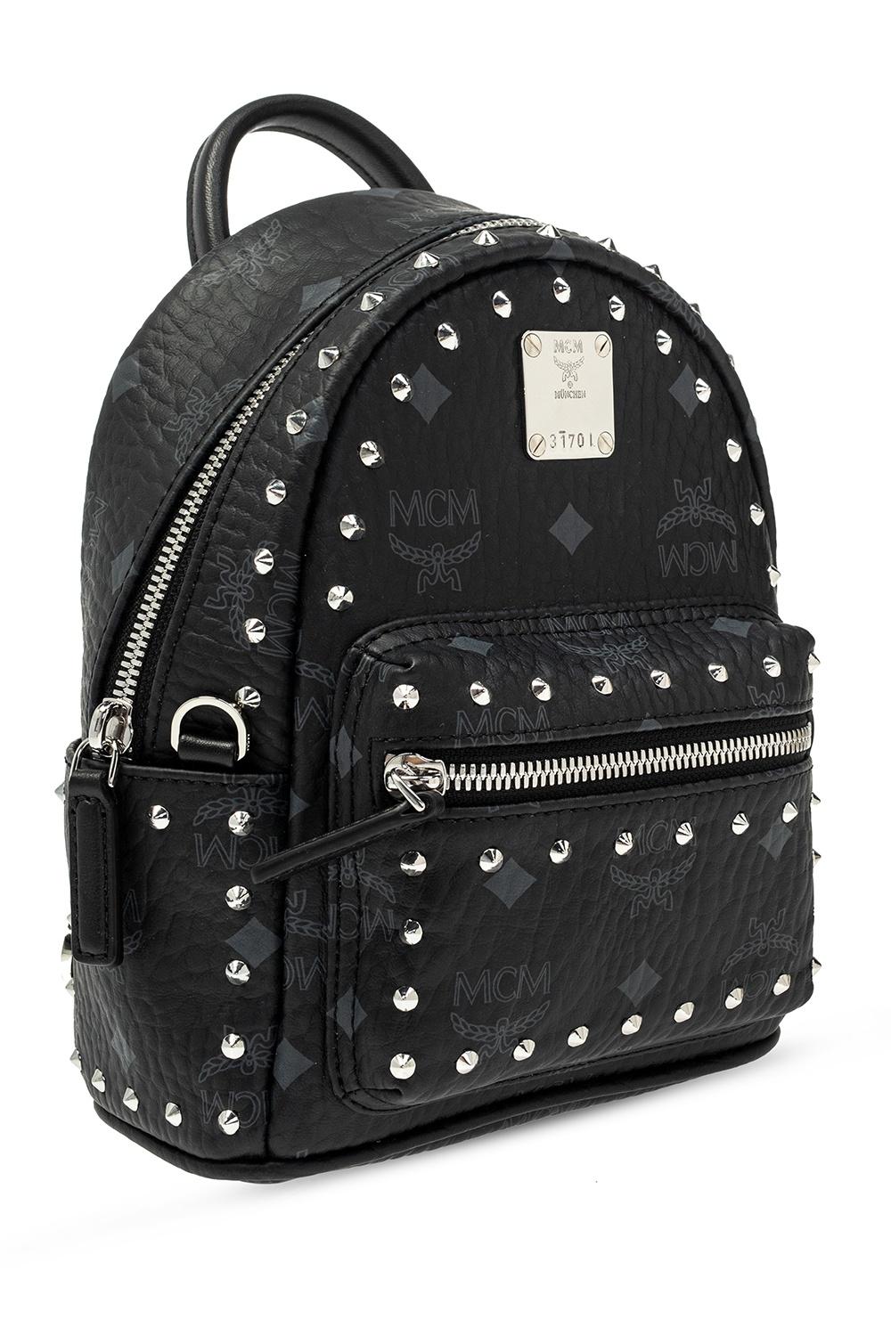MCM Canvas Patterned Backpack Black - Lyst